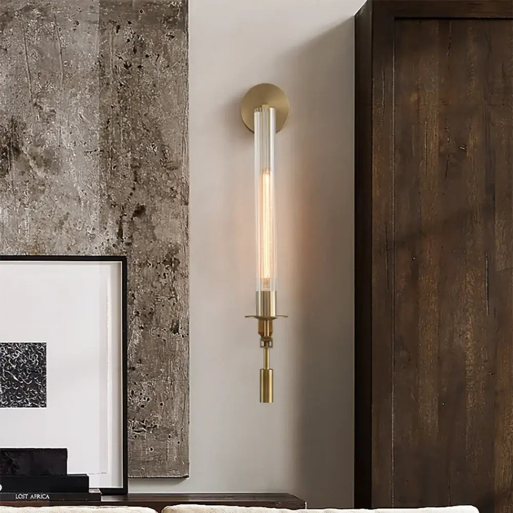French Ribbed Glass Wall Light
