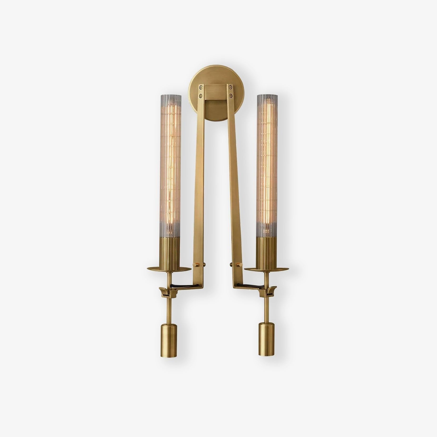 French Ribbed Glass Wall Light