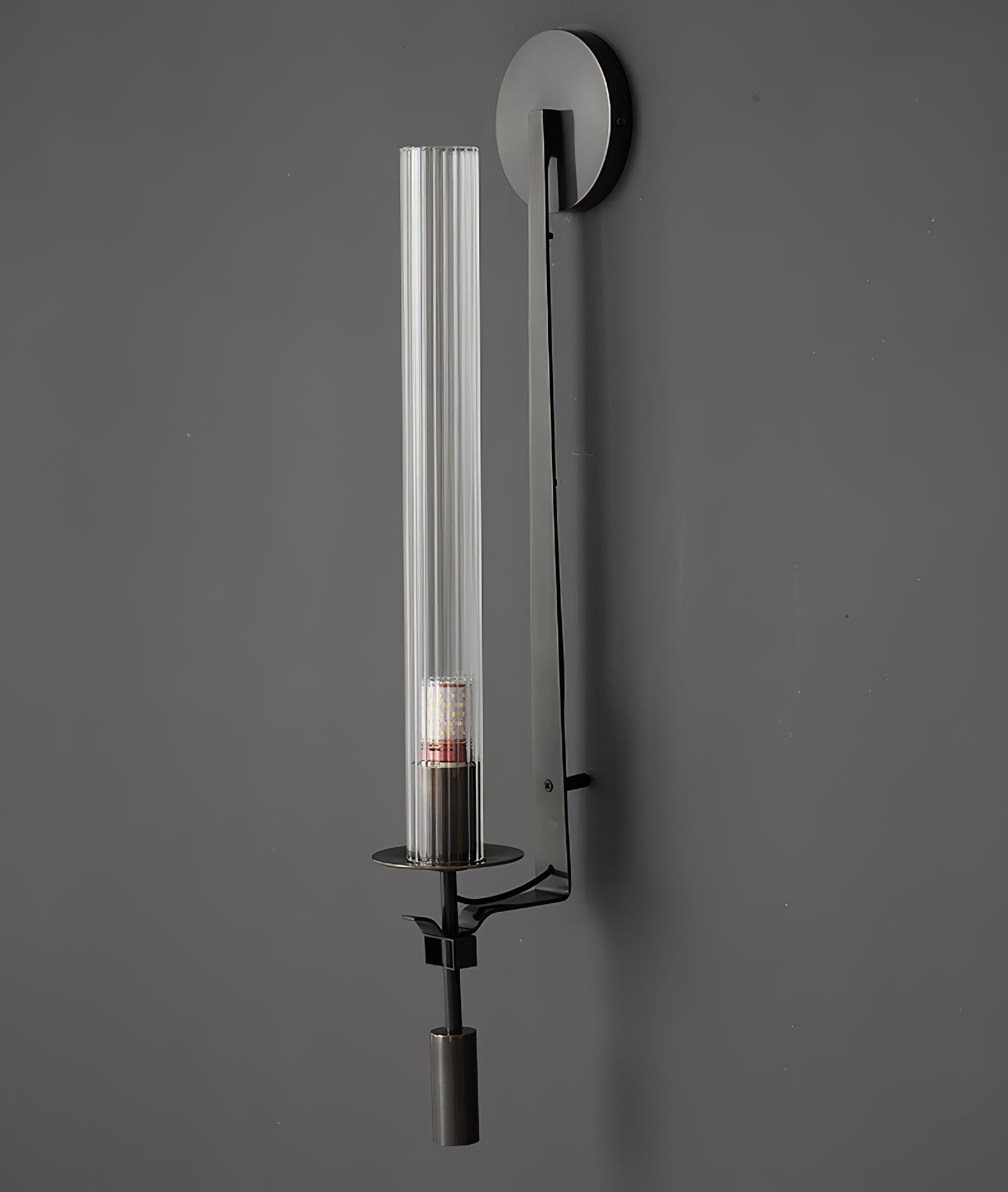 French Ribbed Glass Wall Light