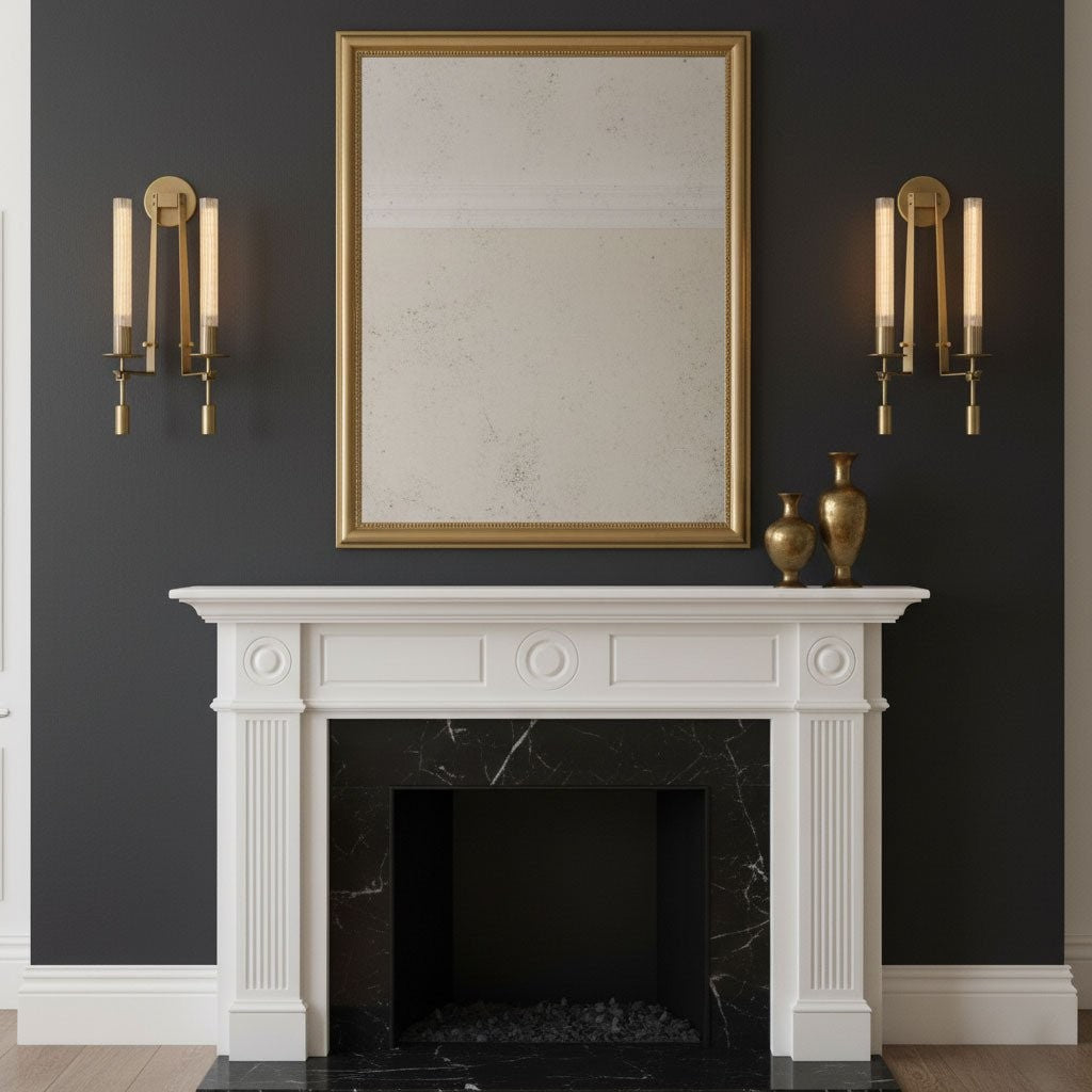French Ribbed Glass Wall Light