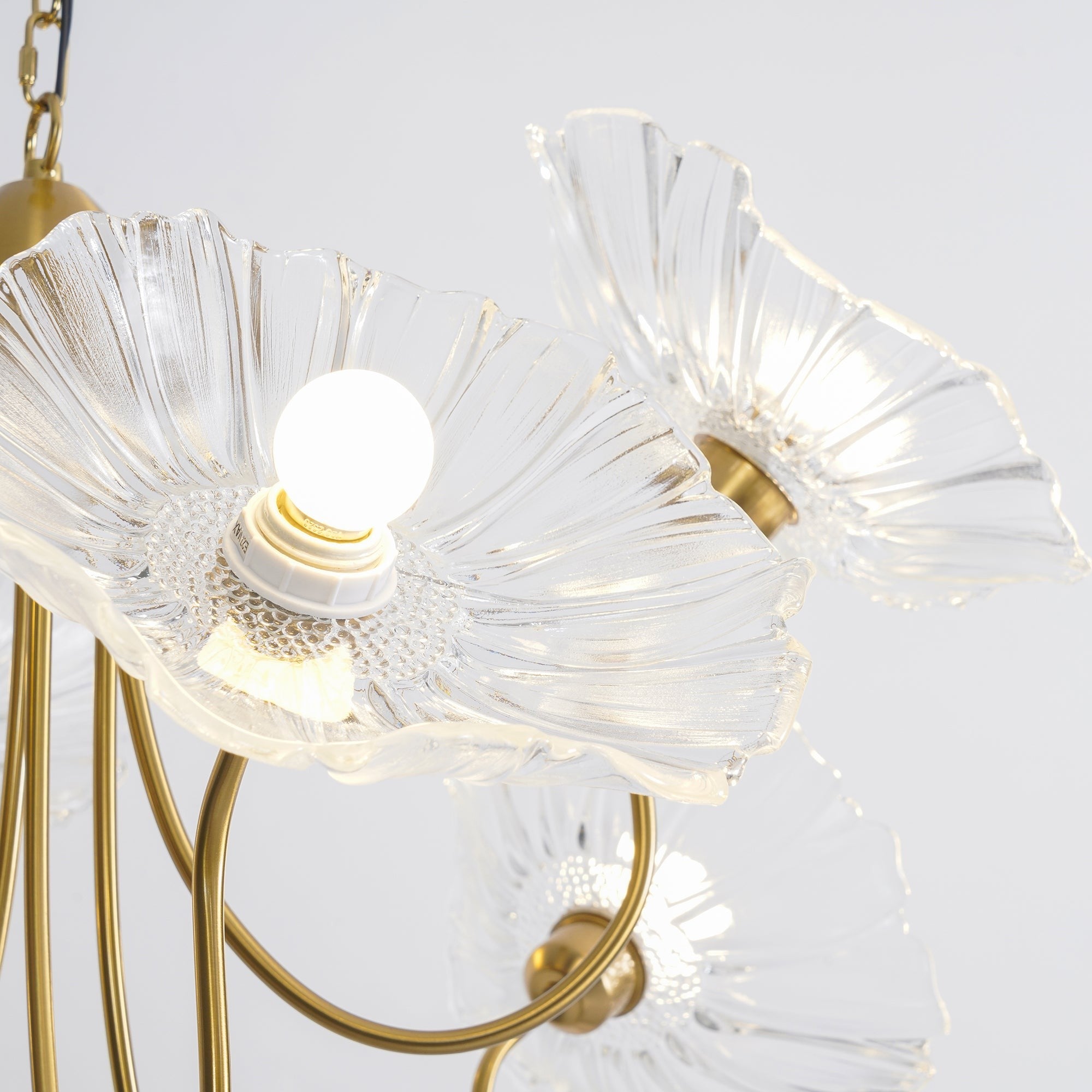 Frosted Lotus Leaf Glass Chandelier