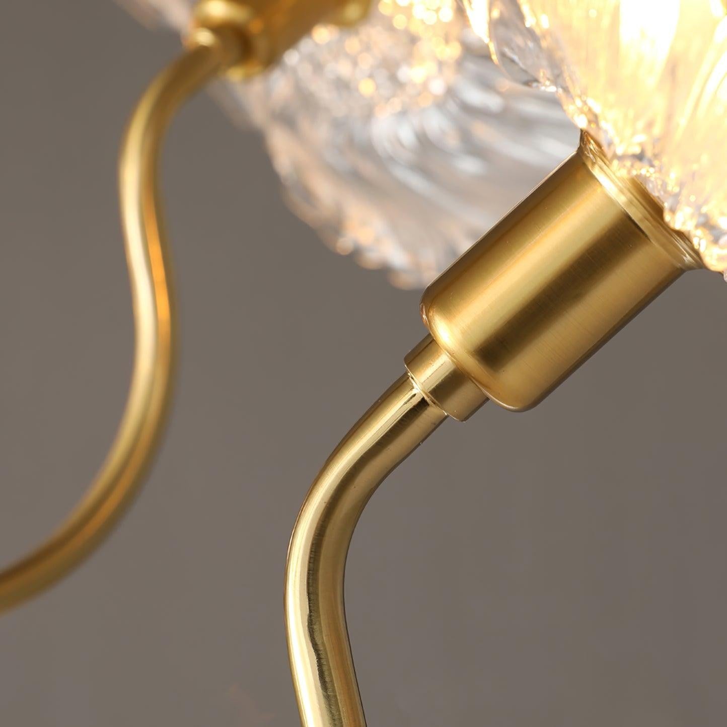 Frosted Lotus Leaf Glass Chandelier