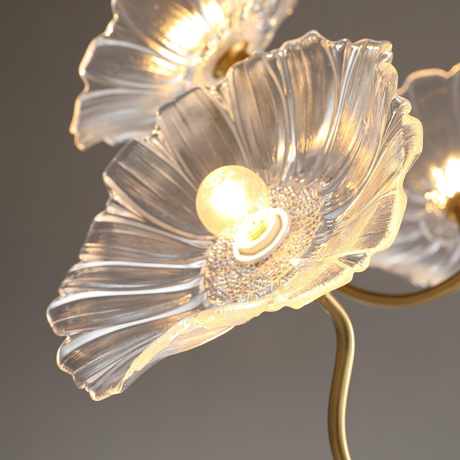 Frosted Lotus Leaf Glass Chandelier