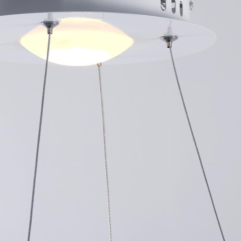 LED Circular Sturdy Modernistic Brushed Nickel Pendant