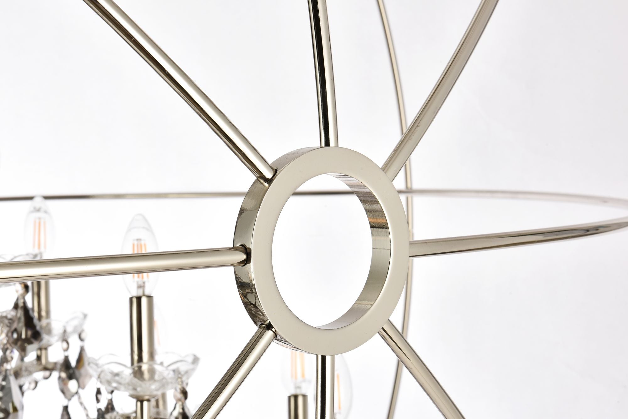 Geneva 25-Light Polished Nickel Chandelier Silver Shade
