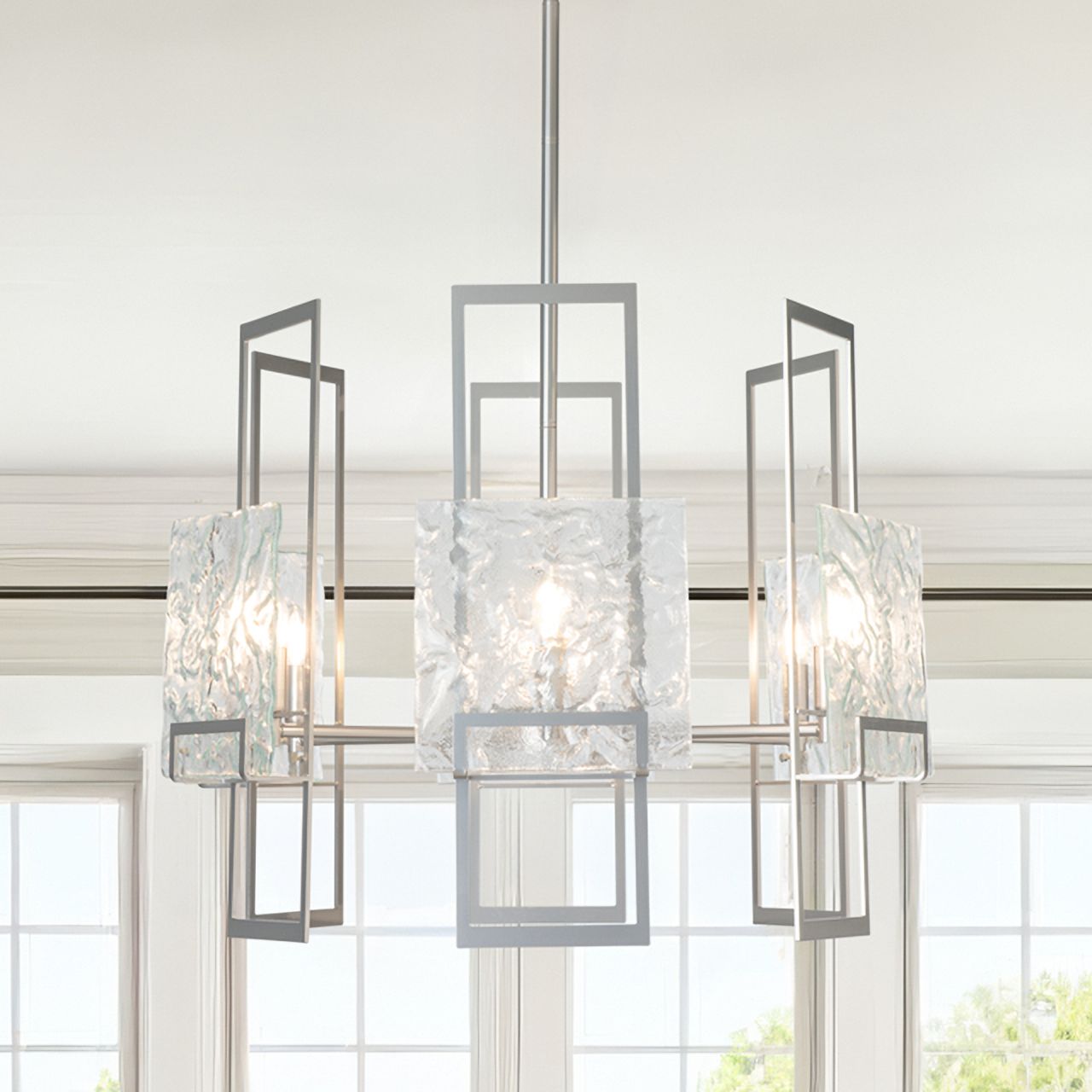 Geo 6-Light Sterling Chandelier