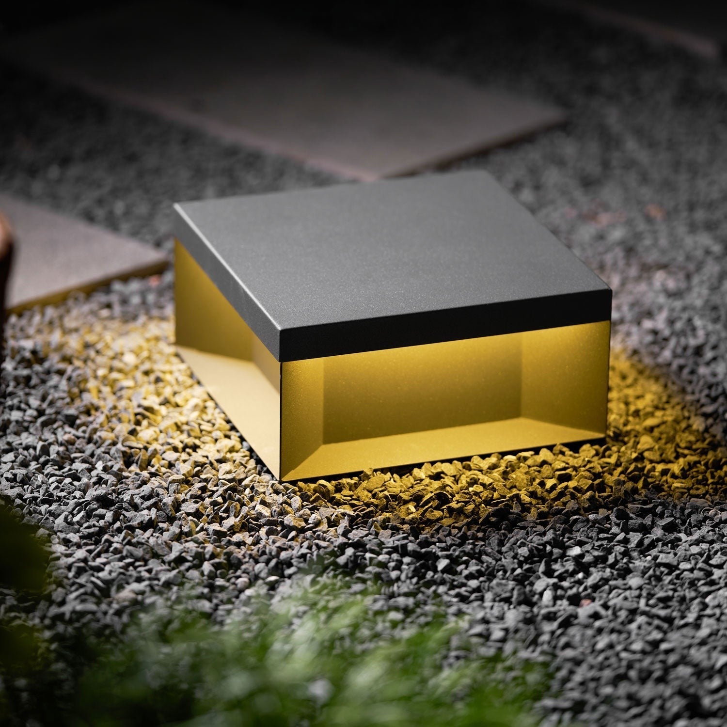 Geometric Black Outdoor Post Lantern