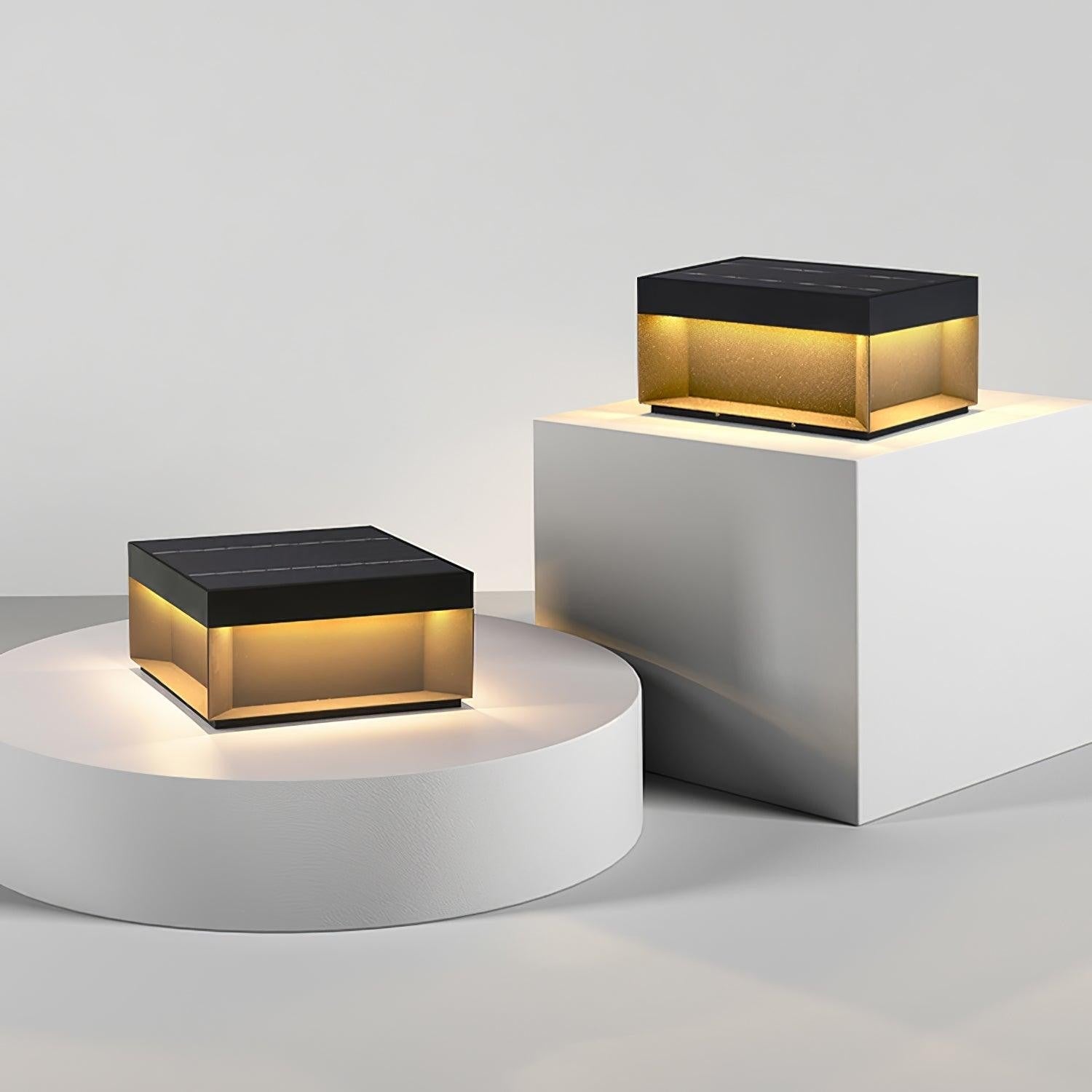 Geometric Black Outdoor Post Lantern