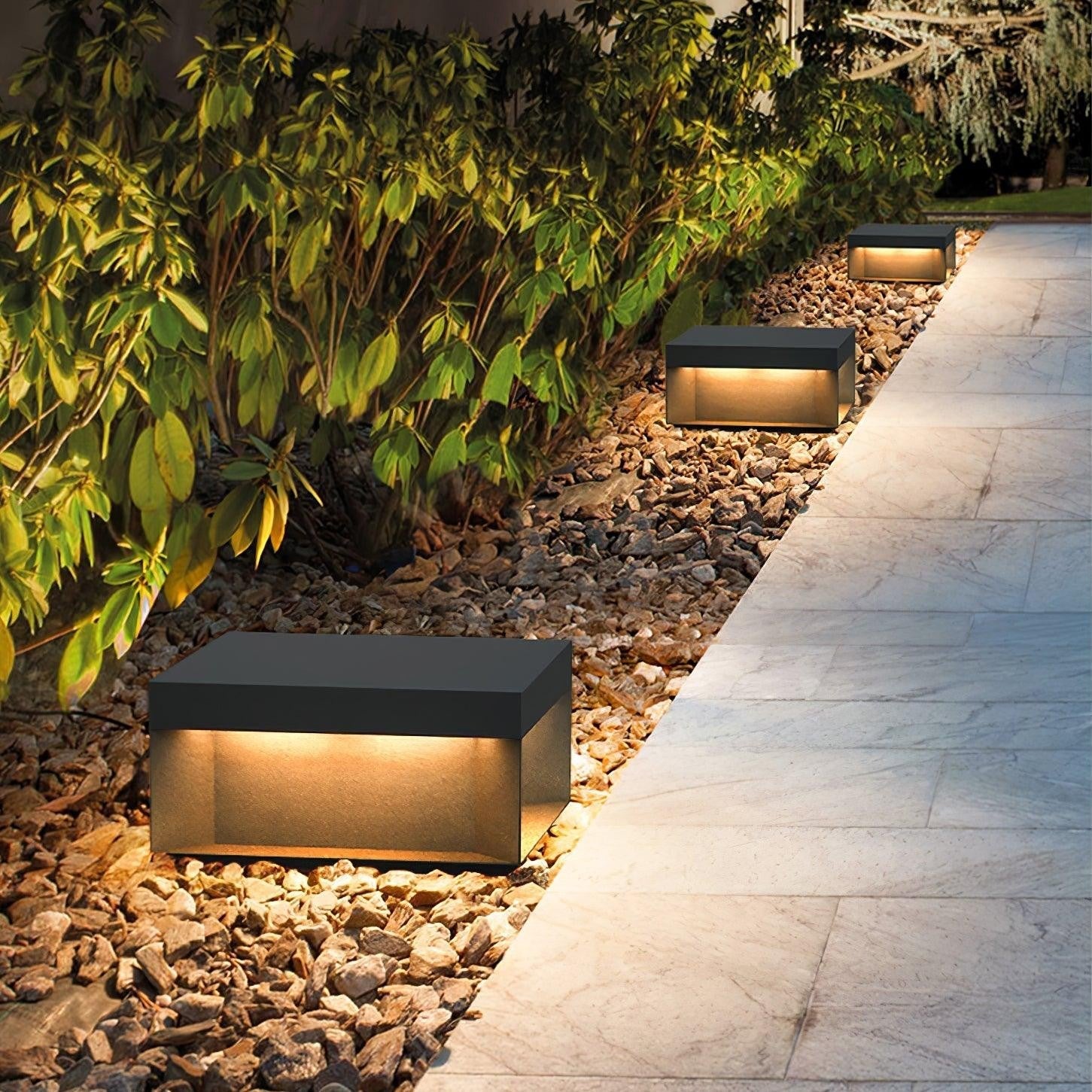 Geometric Black Outdoor Post Lantern