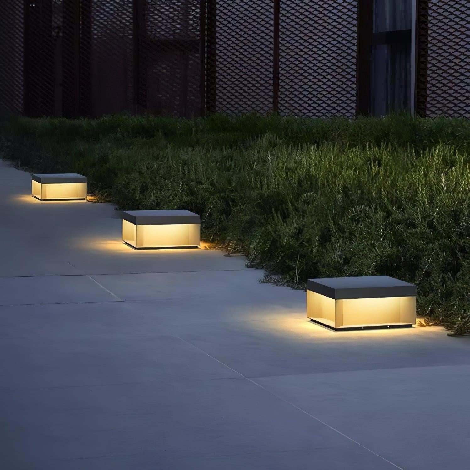 Geometric Black Outdoor Post Lantern