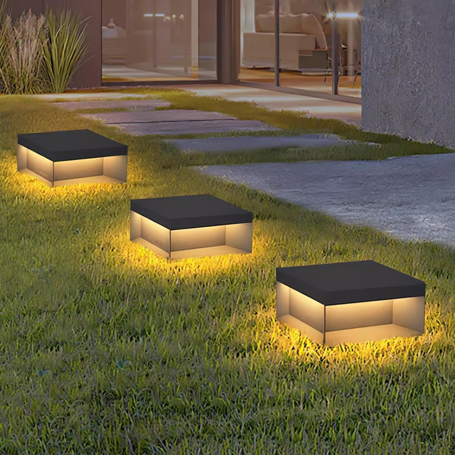 Geometric Black Outdoor Post Lantern
