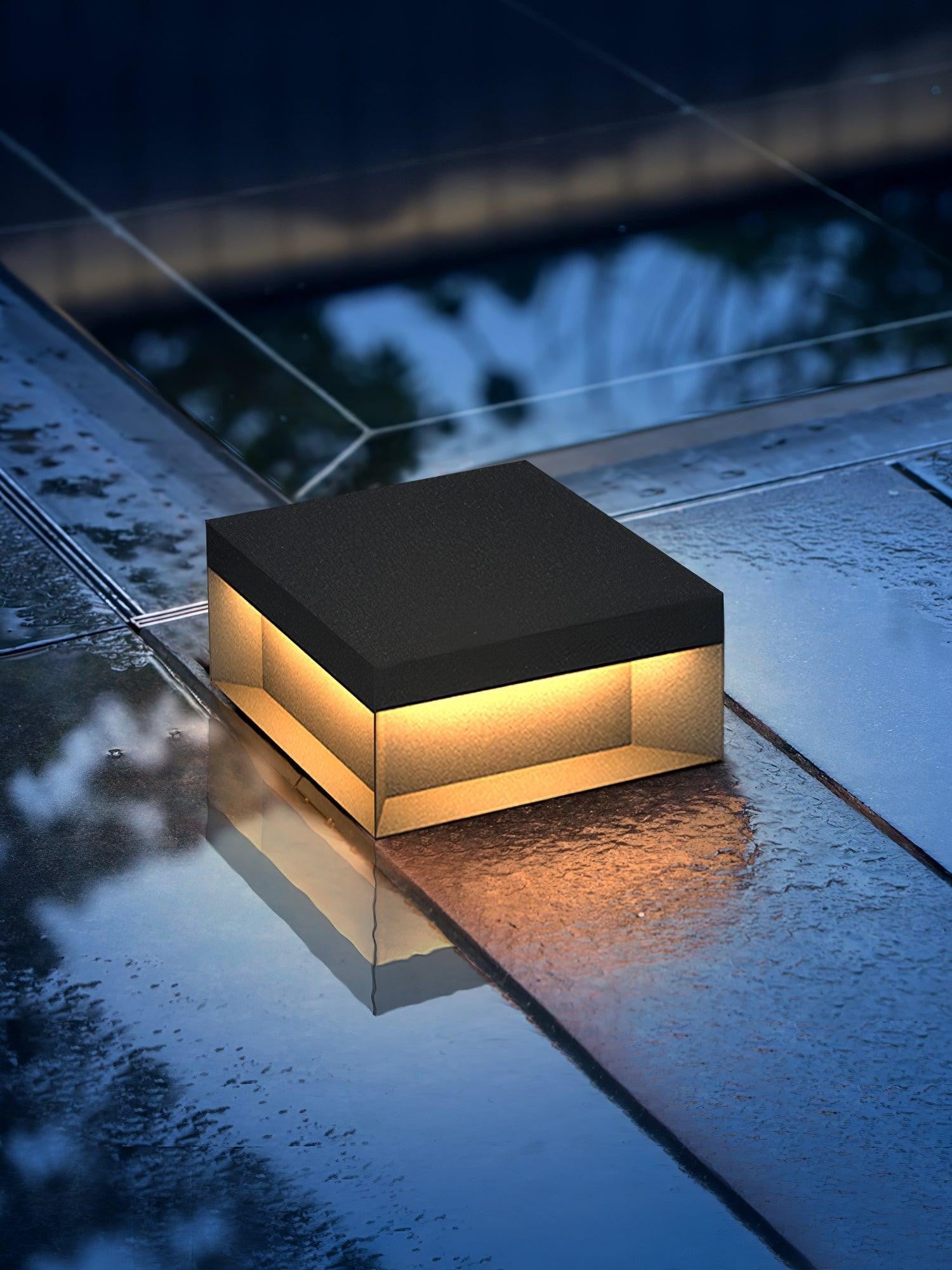 Geometric Black Outdoor Post Lantern