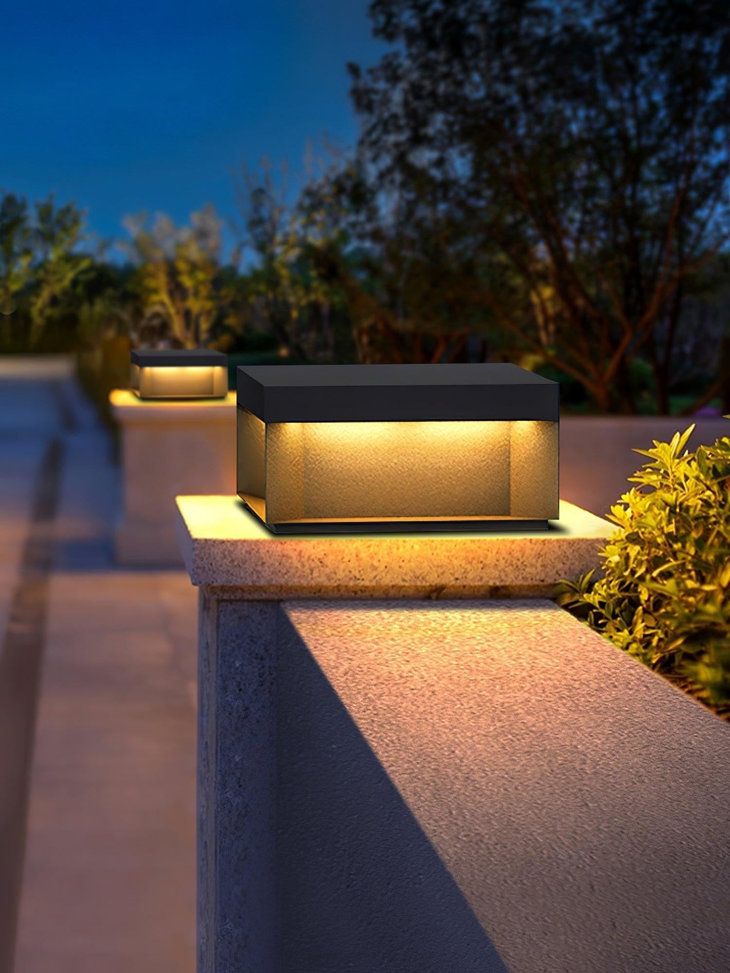 Geometric Black Outdoor Post Lantern