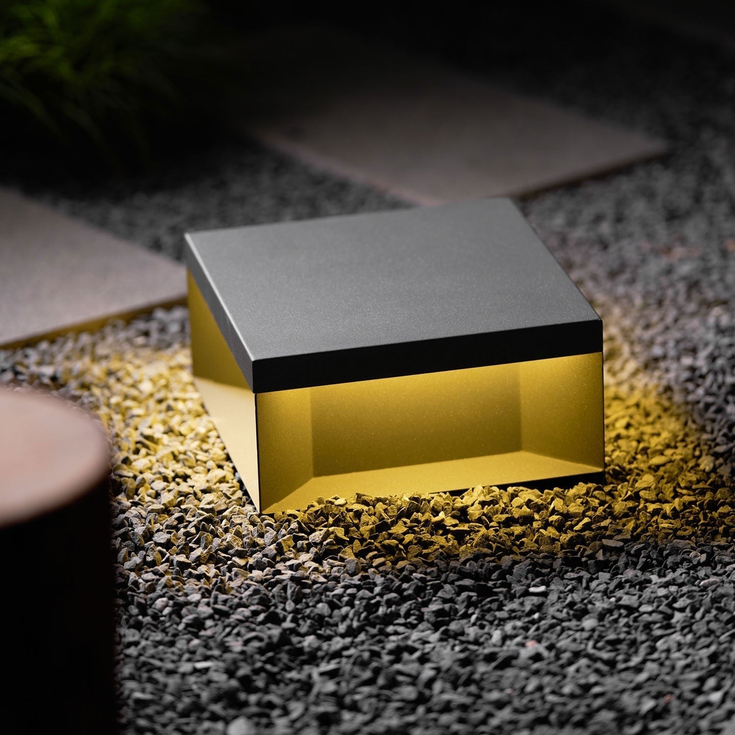 Geometric Black Outdoor Post Lantern