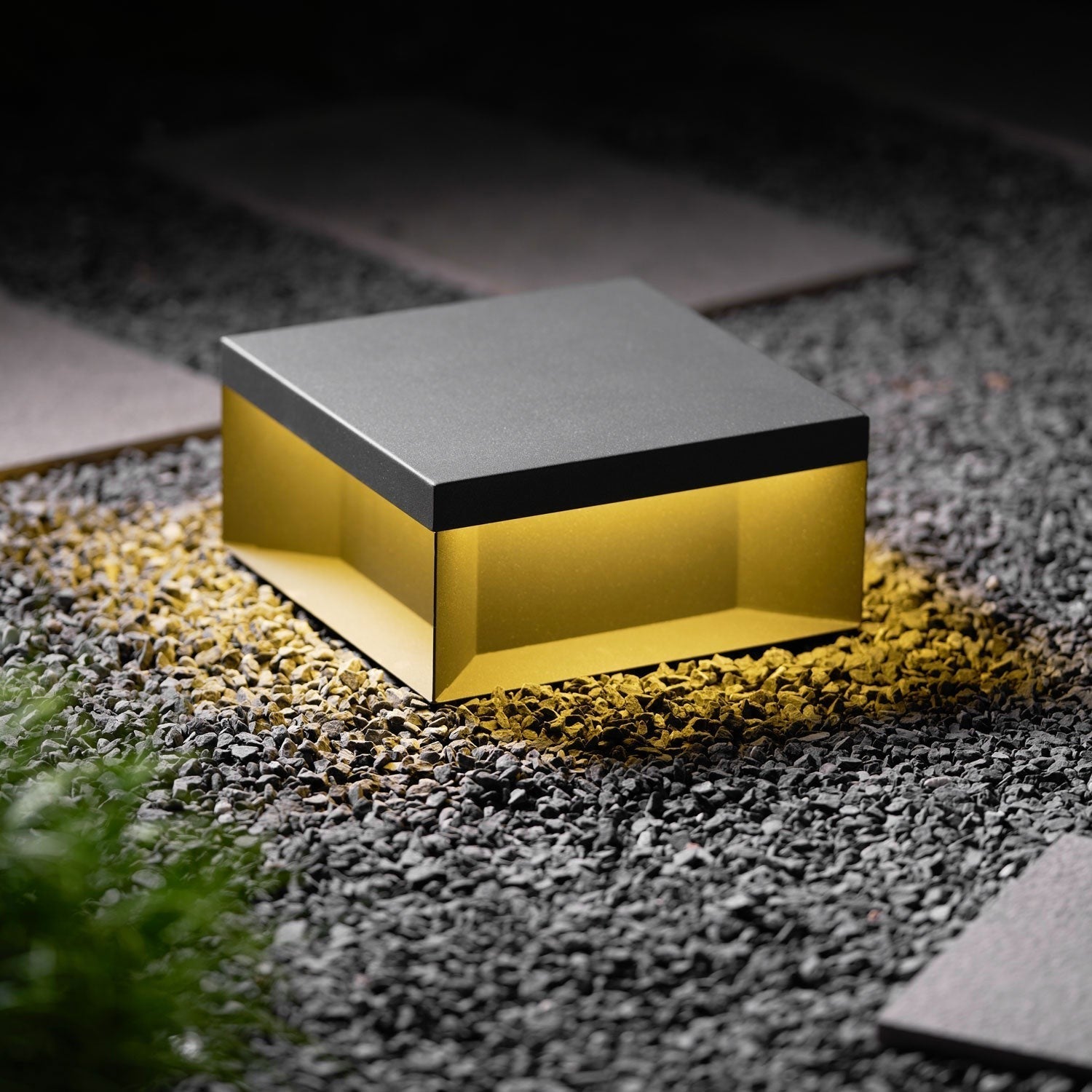 Geometric Black Outdoor Post Lantern