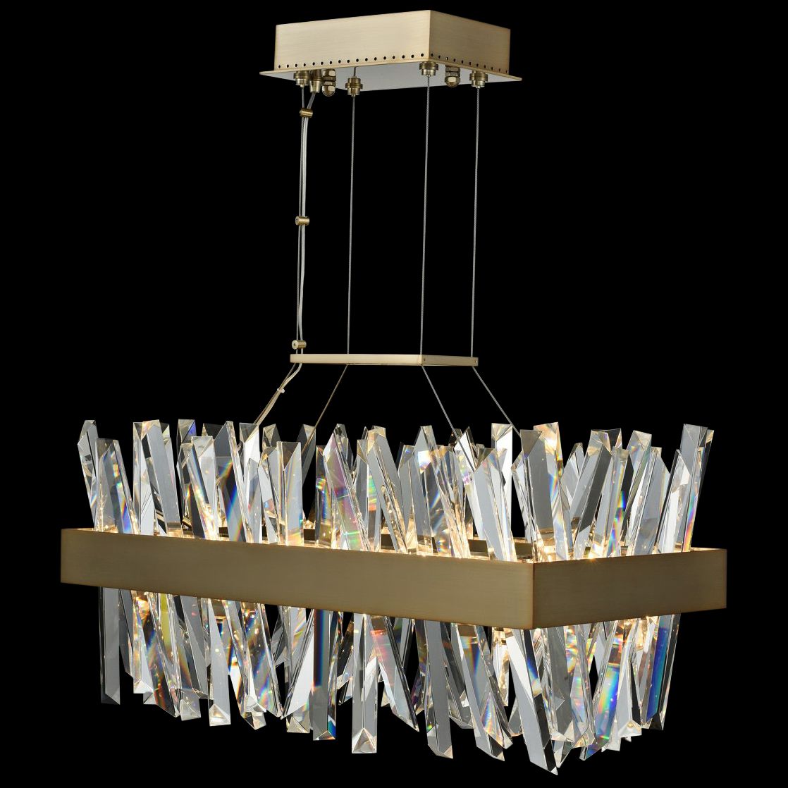 Glacier 26"W Champagne Gold LED Kitchen Linear Pendant