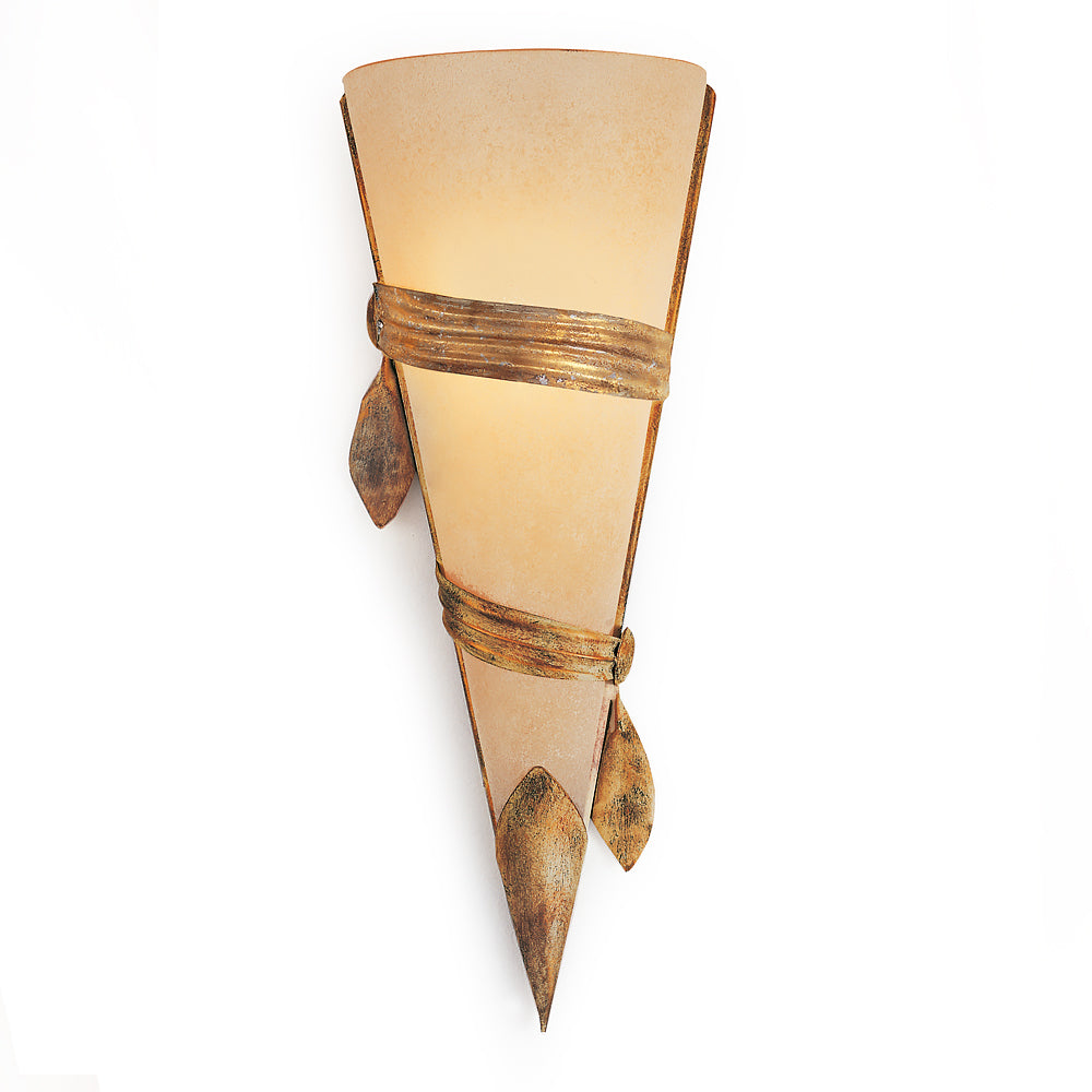 Gold Leaf Hand Made Opaque Glass Wall Sconce