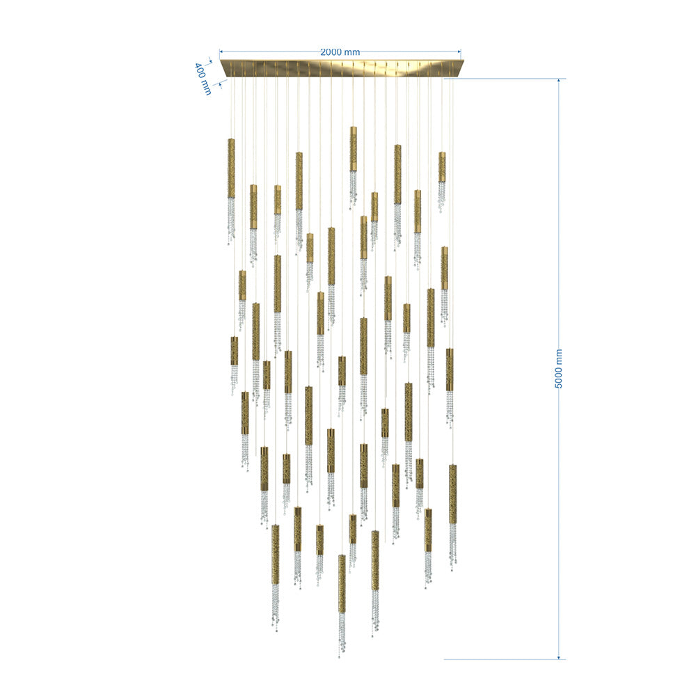 Gold Plated Contemporary Crystal Chandelier
