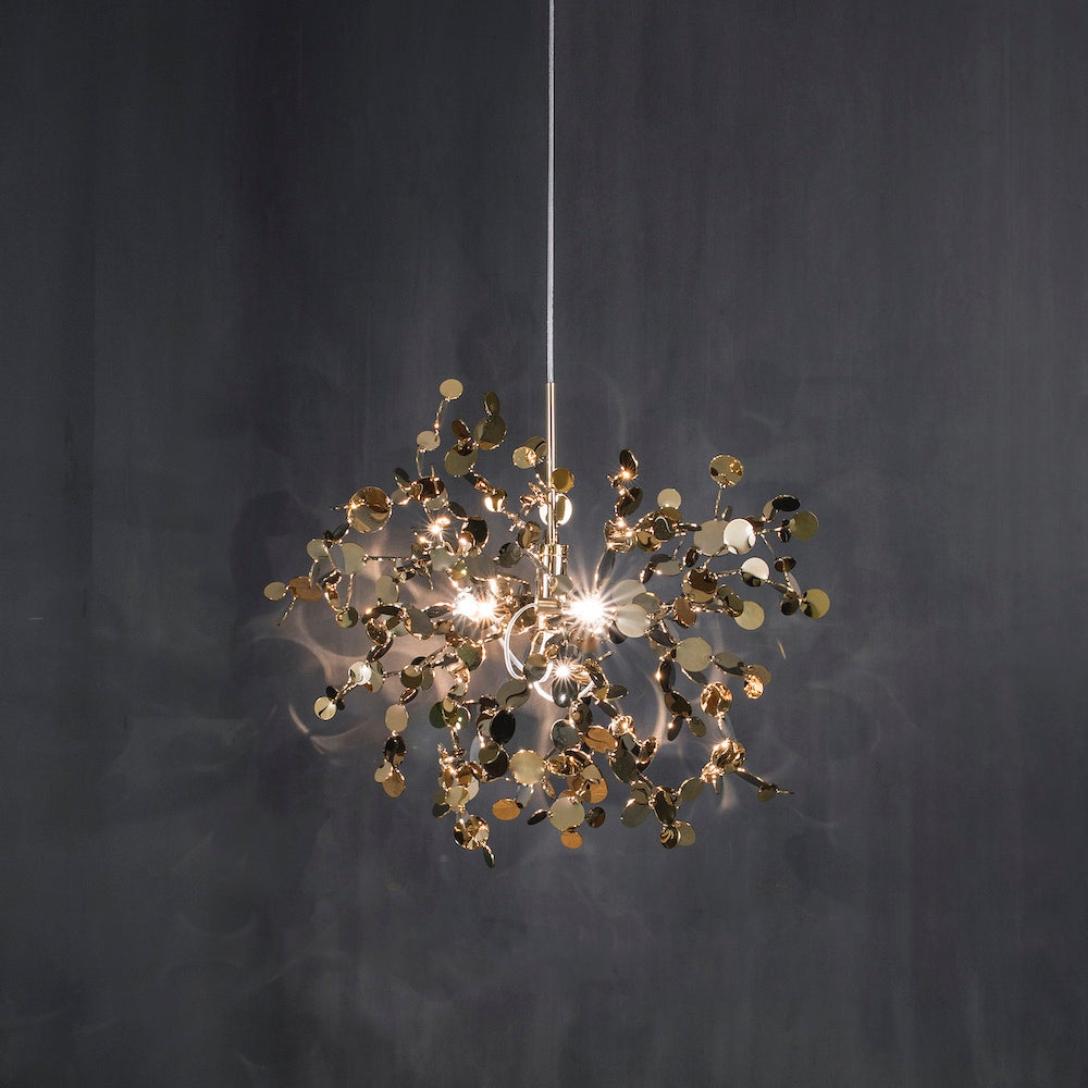Italian Gold Plated Designer Chandelier