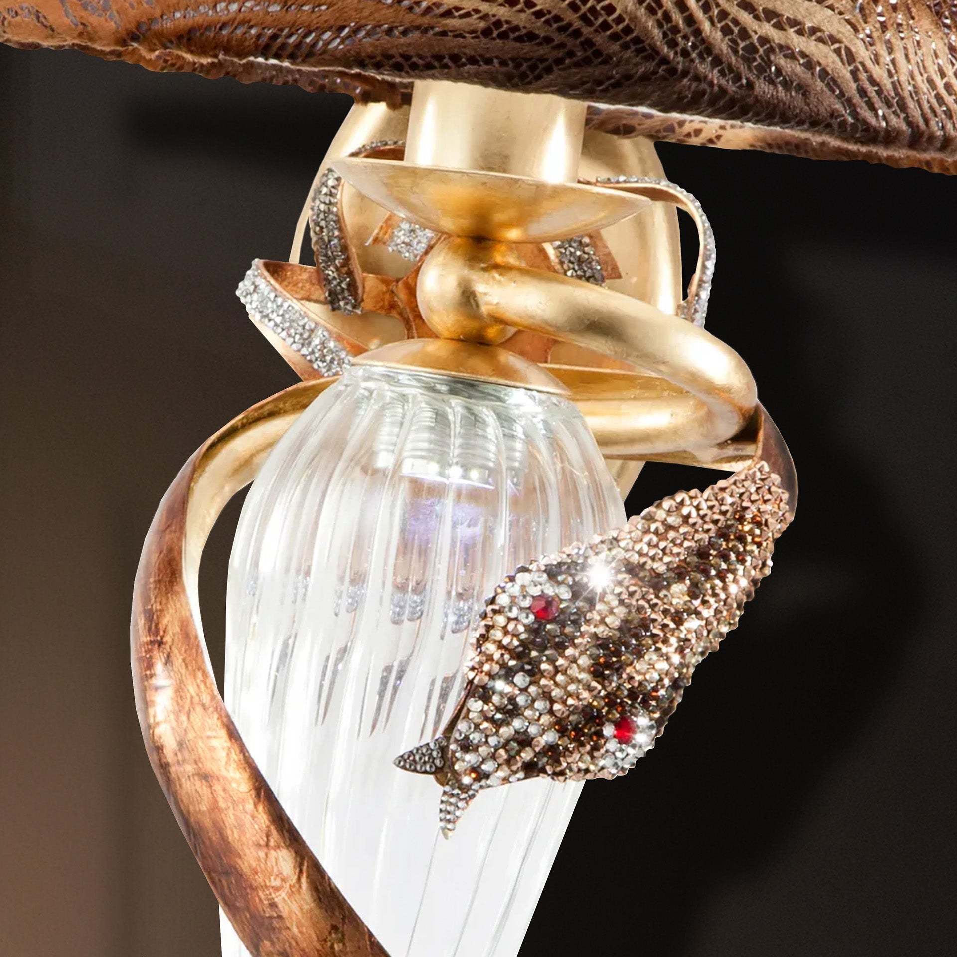 Gold Crystal Curved Wall Sconce