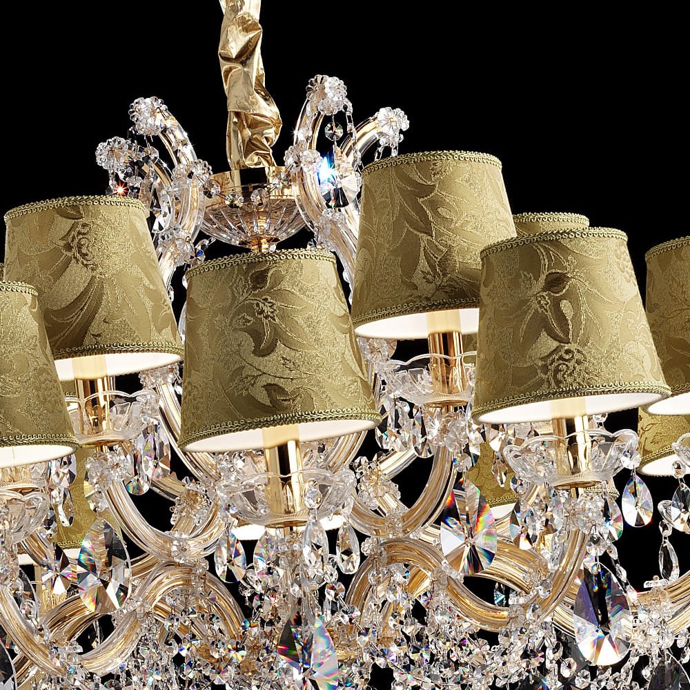 Golden Damask Crystal Chandelier