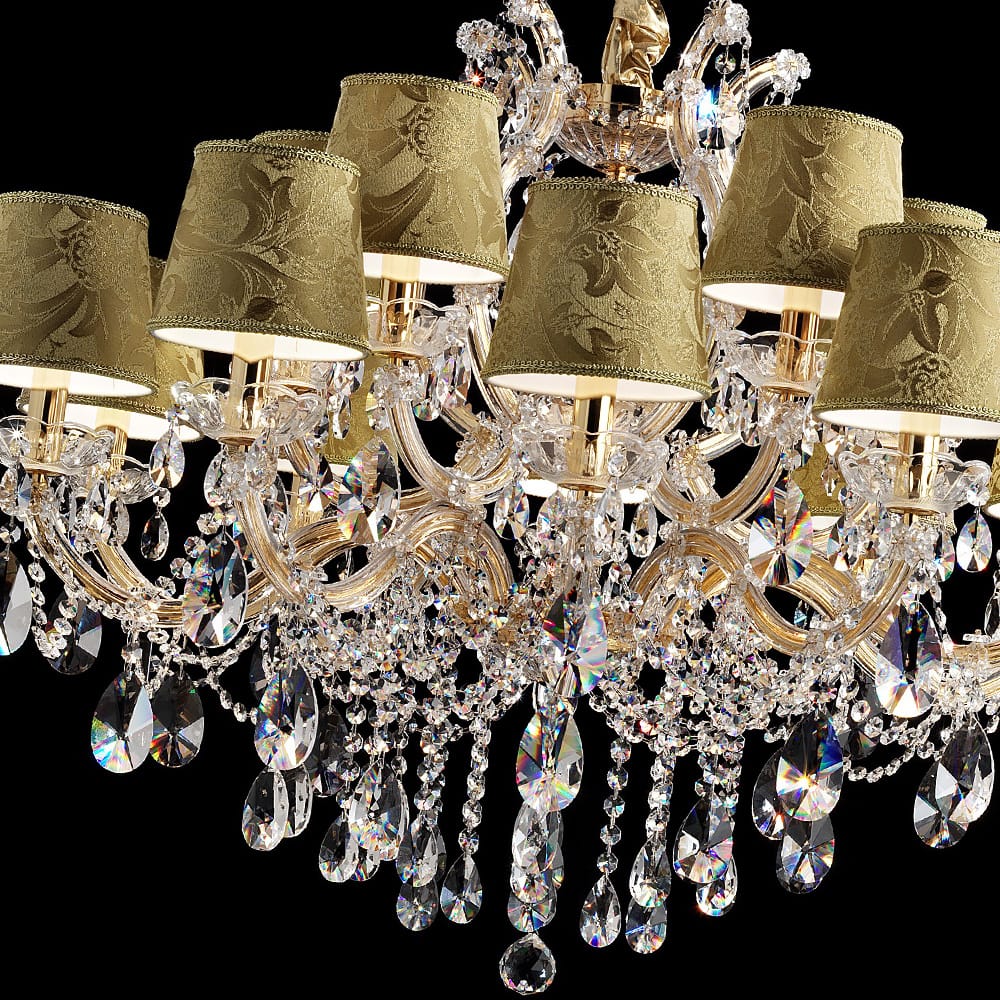 Golden Damask Crystal Chandelier