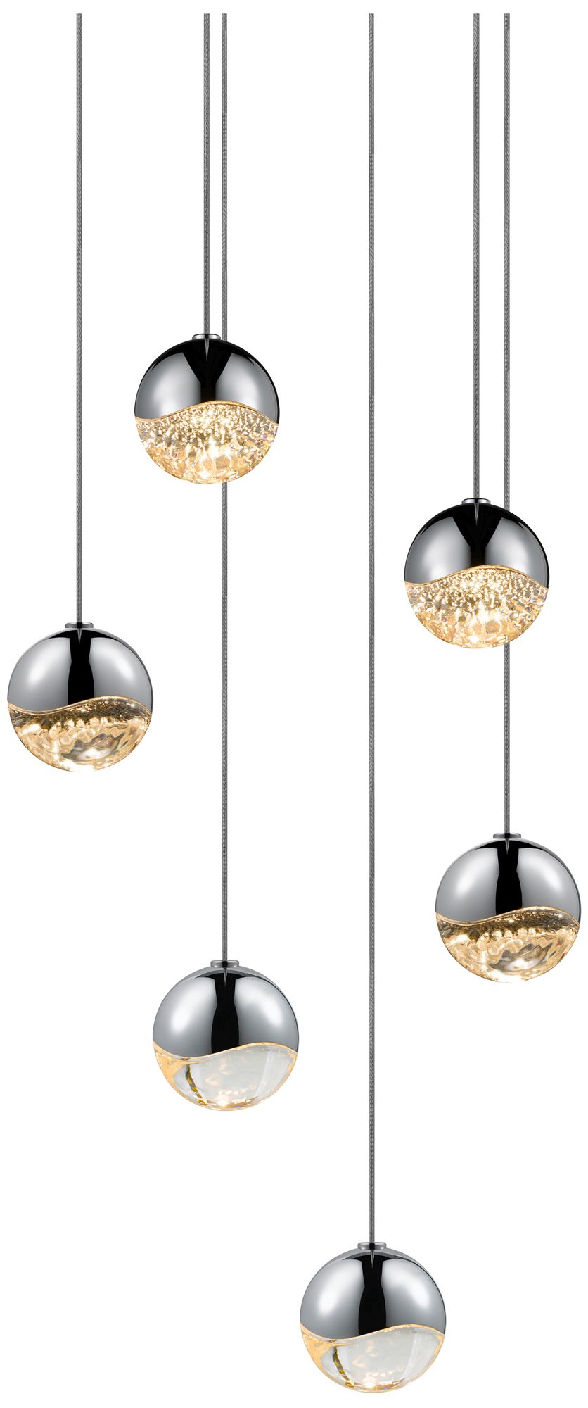 Grapes 6-Light Polished Chrome Chandelier