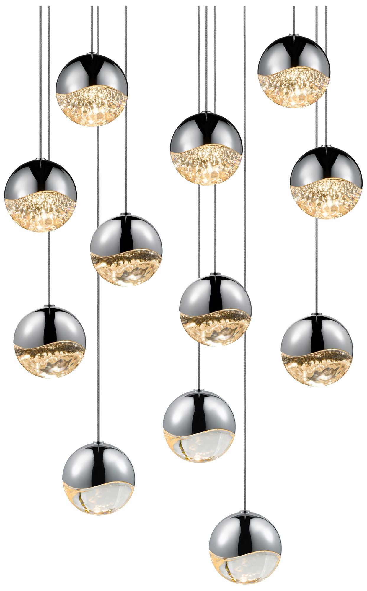 Grapes 12-Light Polished Chrome LED Pendant
