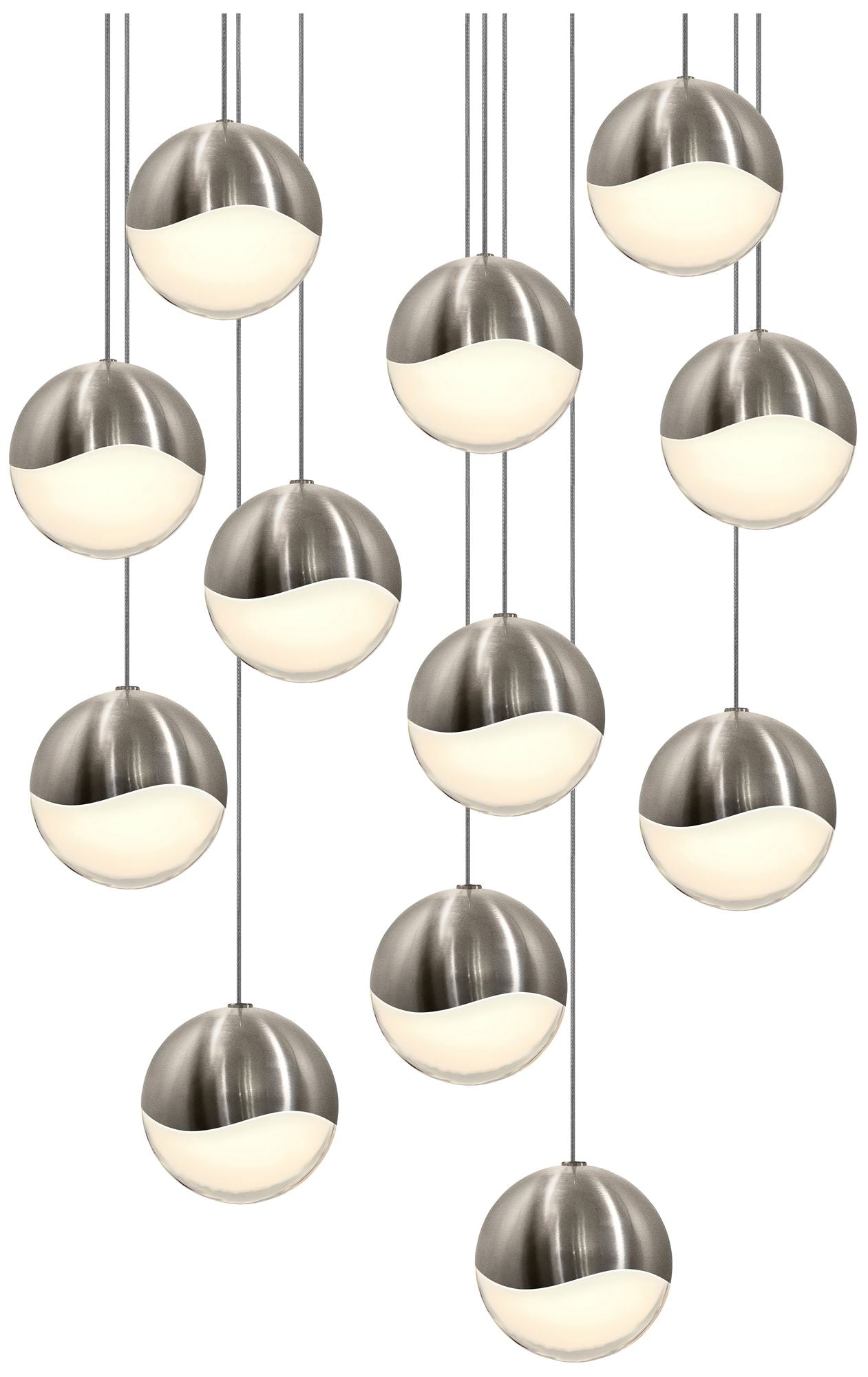 Grapes 12-Light Satin Nickel LED Chandelier