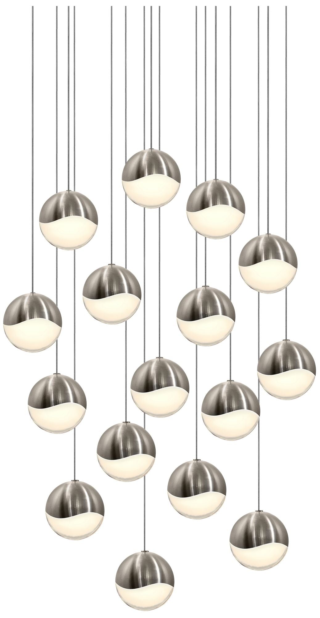 Grapes 16-Light Satin Nickel Chandelier