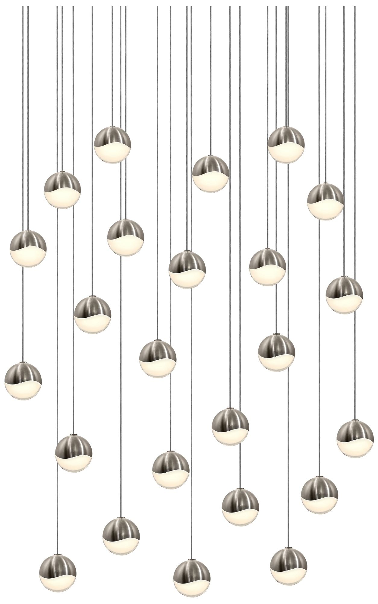 Grapes 24-Light Satin Nickel LED Pendant