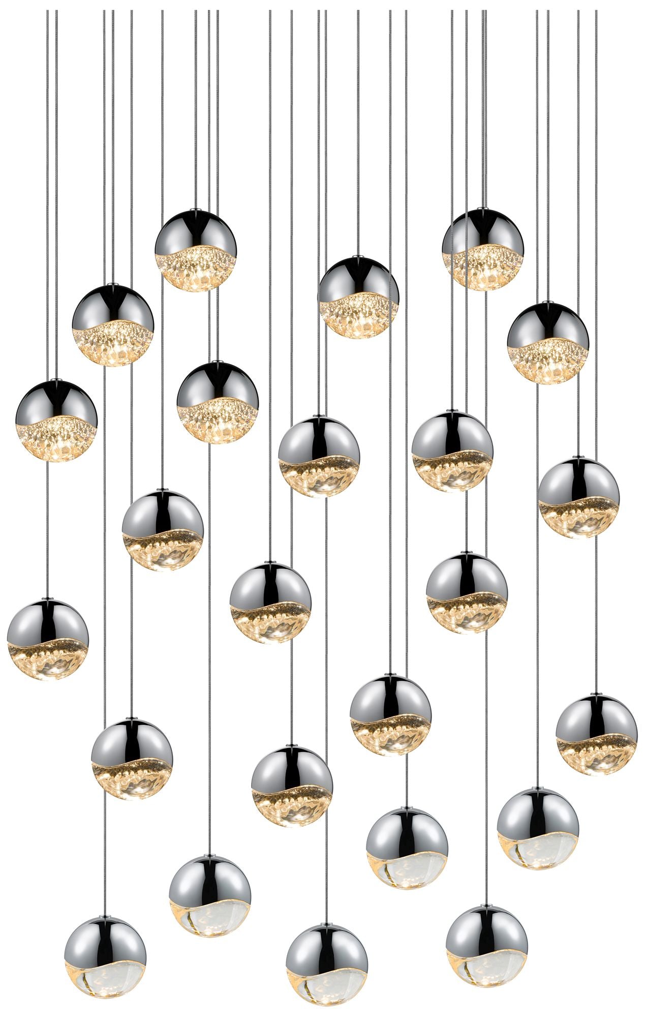 Grapes 24-Light Polished Chrome LED Pendant