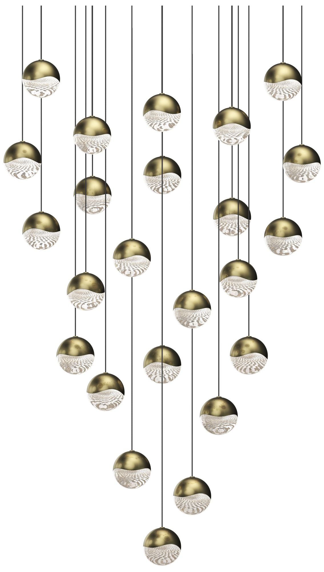 Grapes 26.25" Wide Round 24-Light Brass LED Chandelier