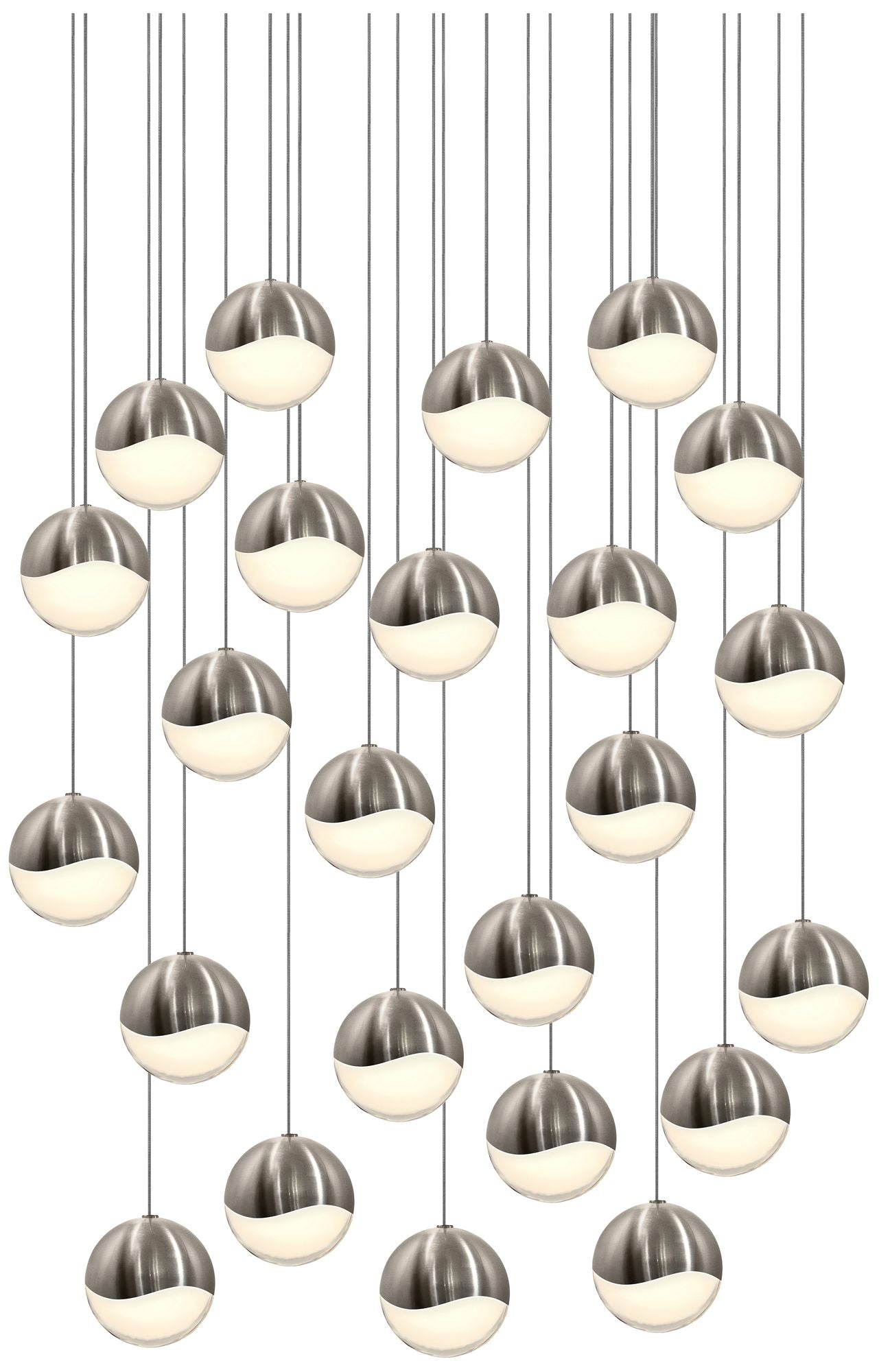 Grapes 24-Light Satin Nickel LED Chandelier