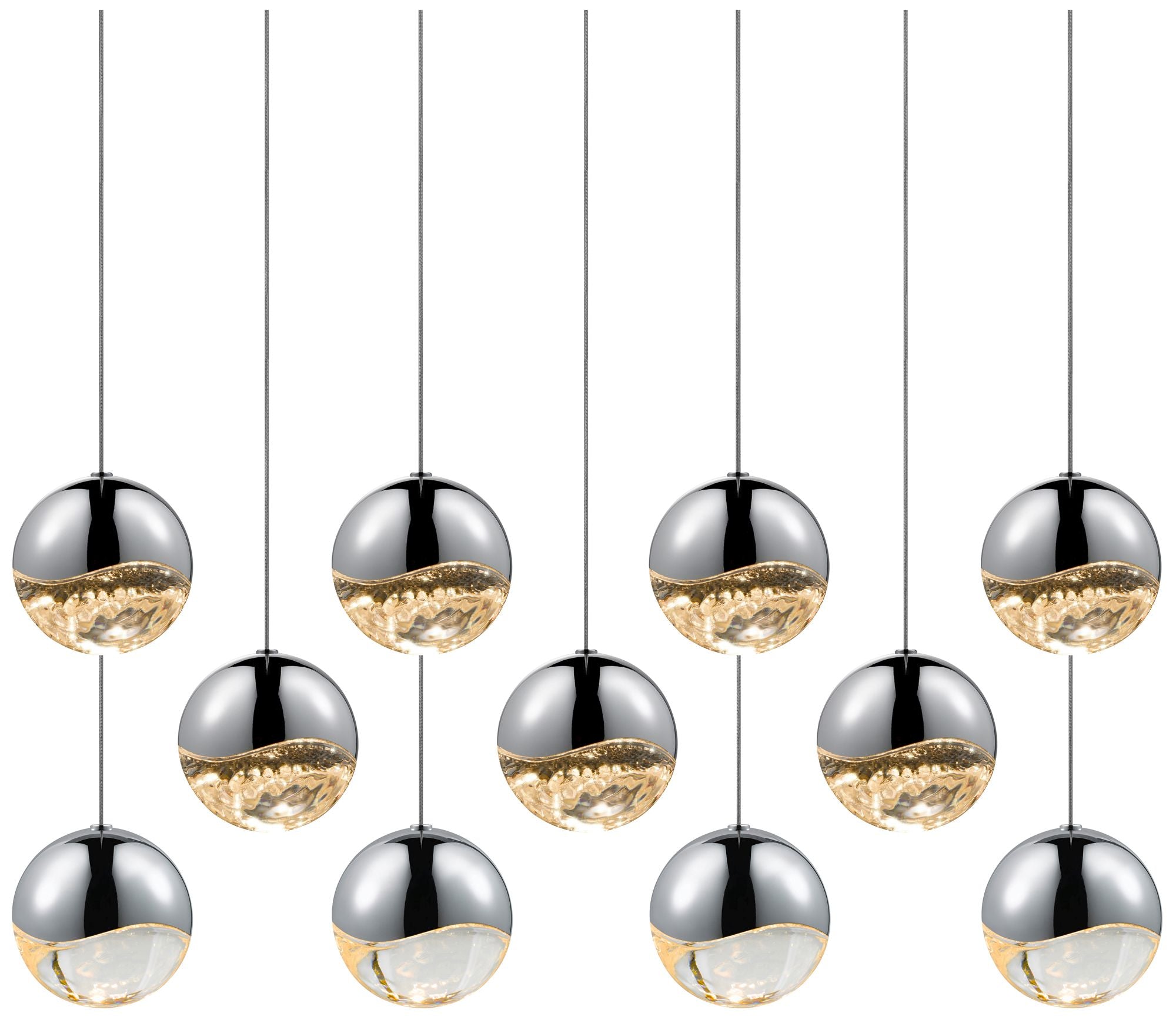 Grapes 11-Light Polished Chrome Chandelier