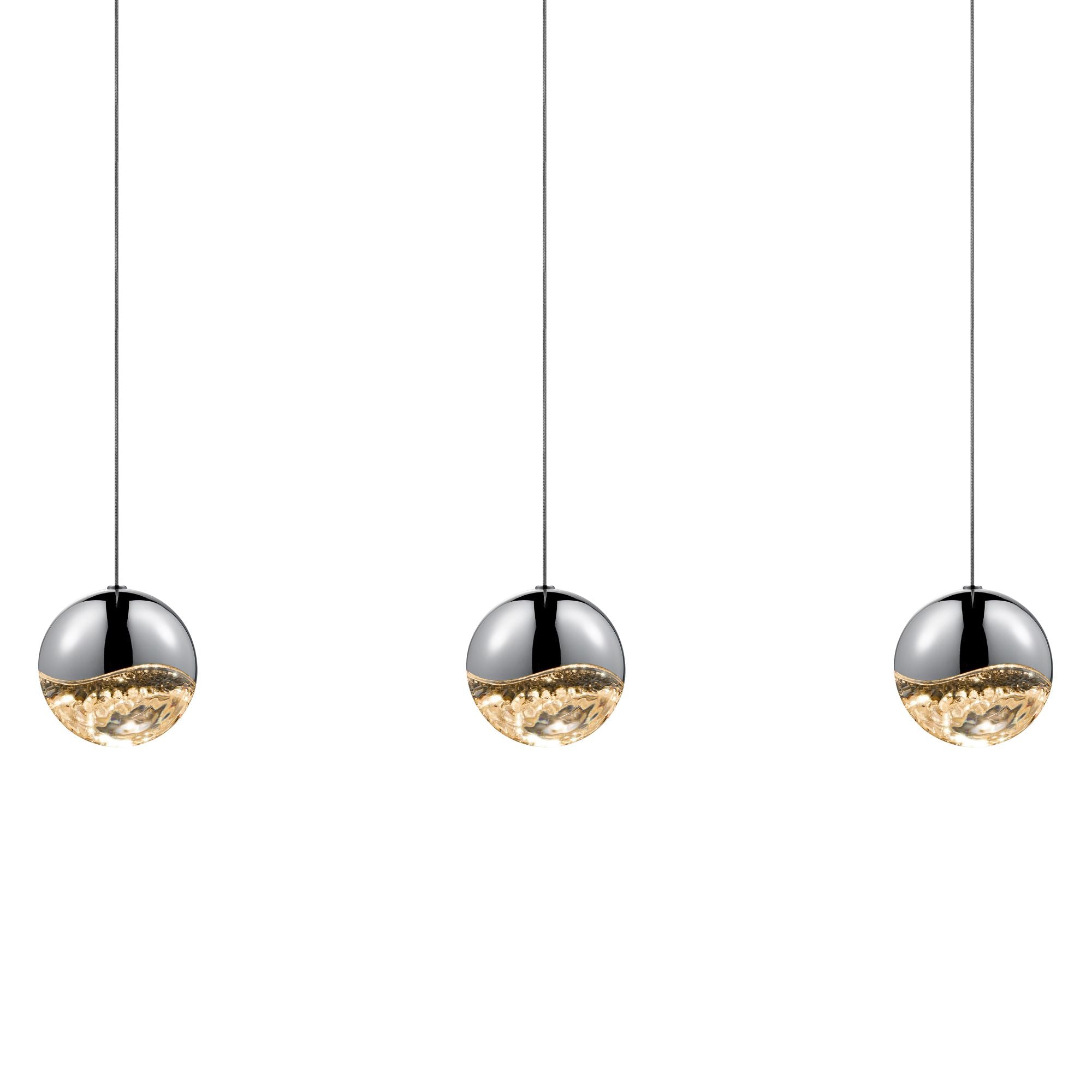 Grapes 3-Light Polished Chrome Chandelier