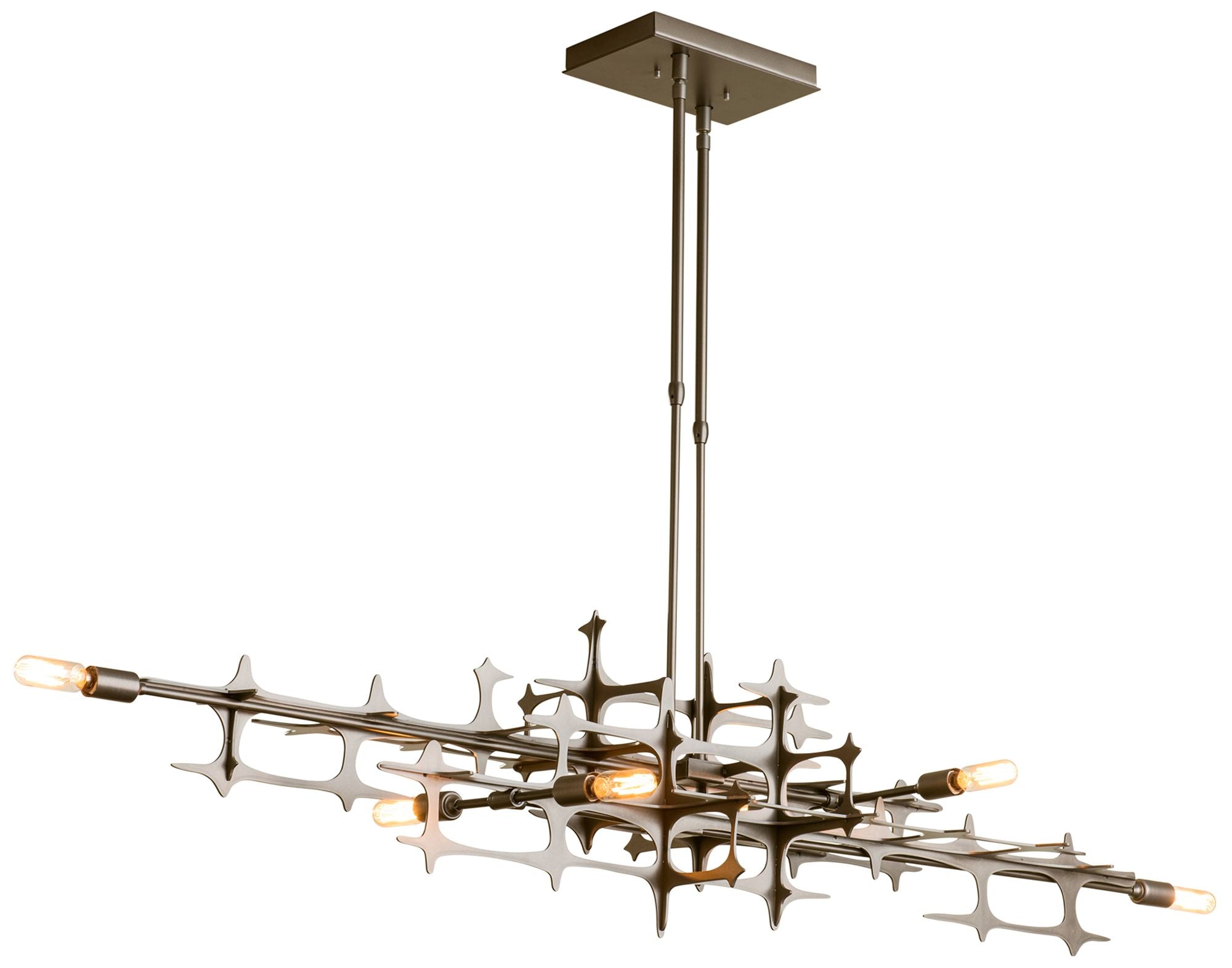 Grid Dark Smoke Finish Standard Chandelier
