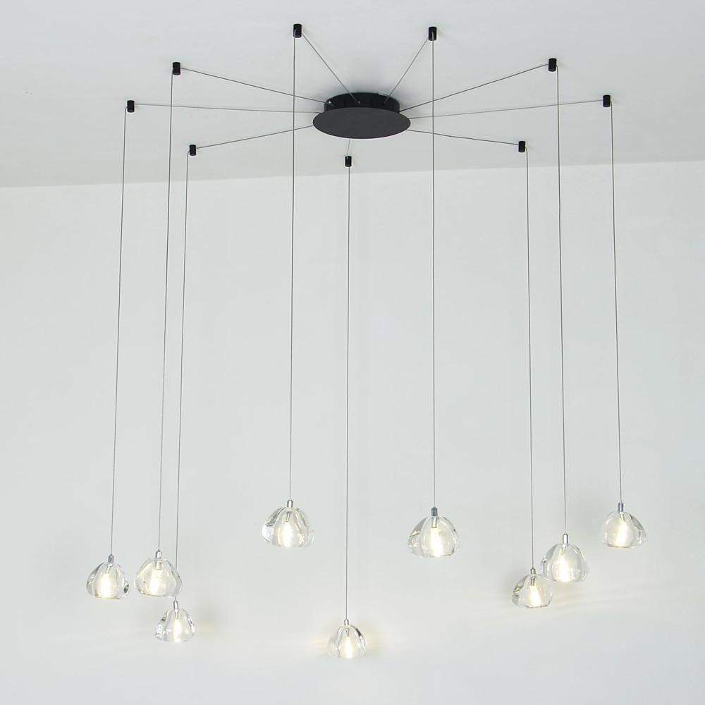 Contemporary Cluster Design Raindrop Chandelier Metal