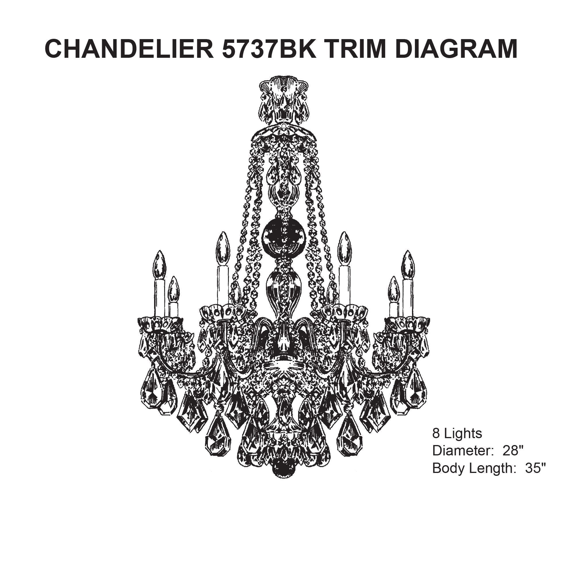 Hamilton 35"H X 8-Light Crystal Chandelier