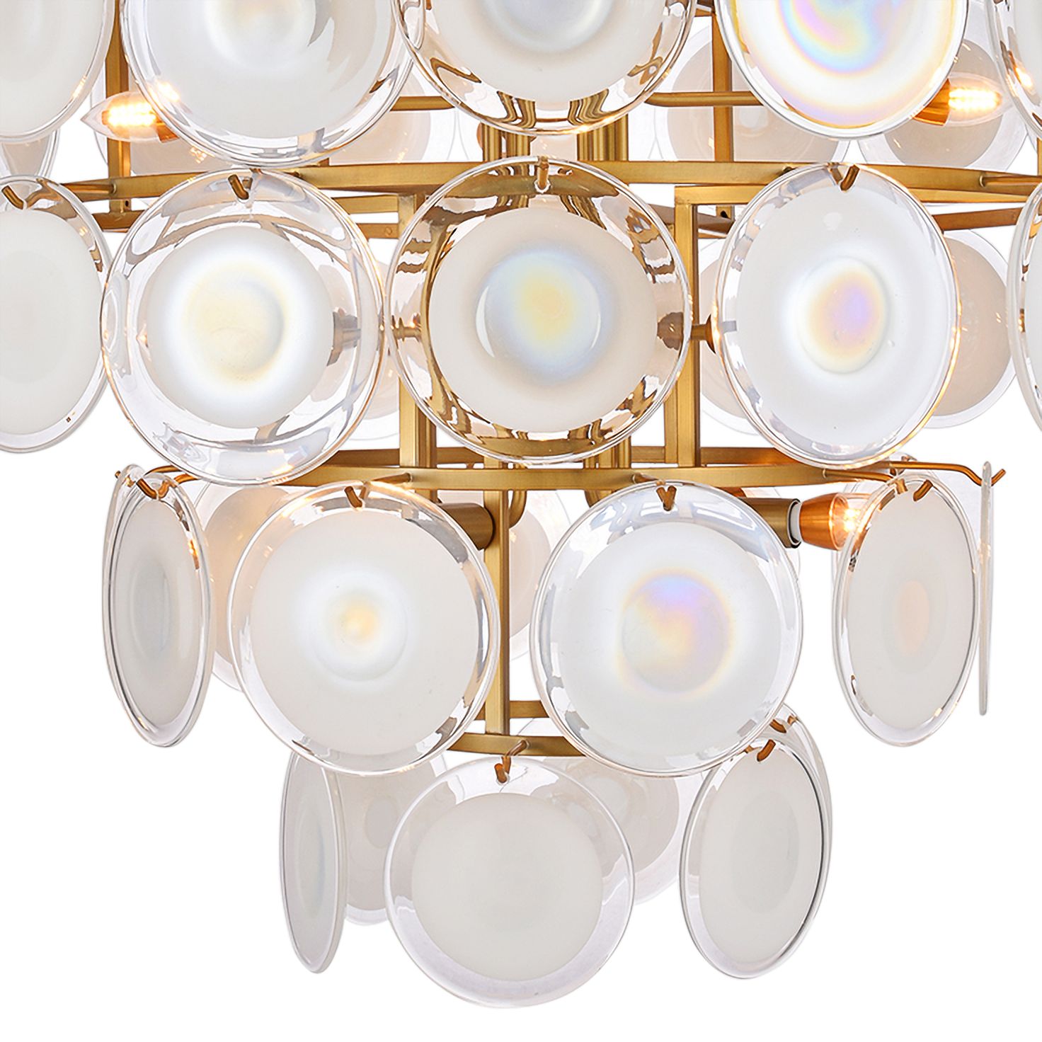 Harp & Finial Isla 35"W 16-Light Gold Chan Chandelier