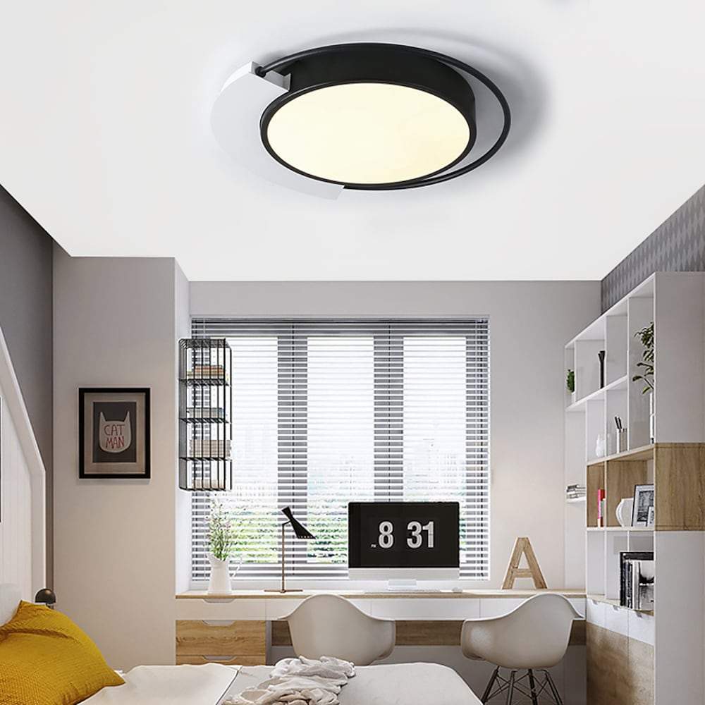 Modern Circular 1-Light Flush Mount Ceiling Light