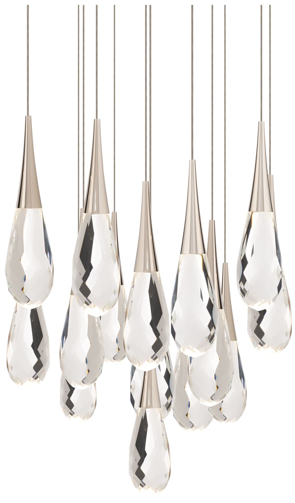 Hibiscus 13"H X 23"W 15-Light Crystal Chandelier