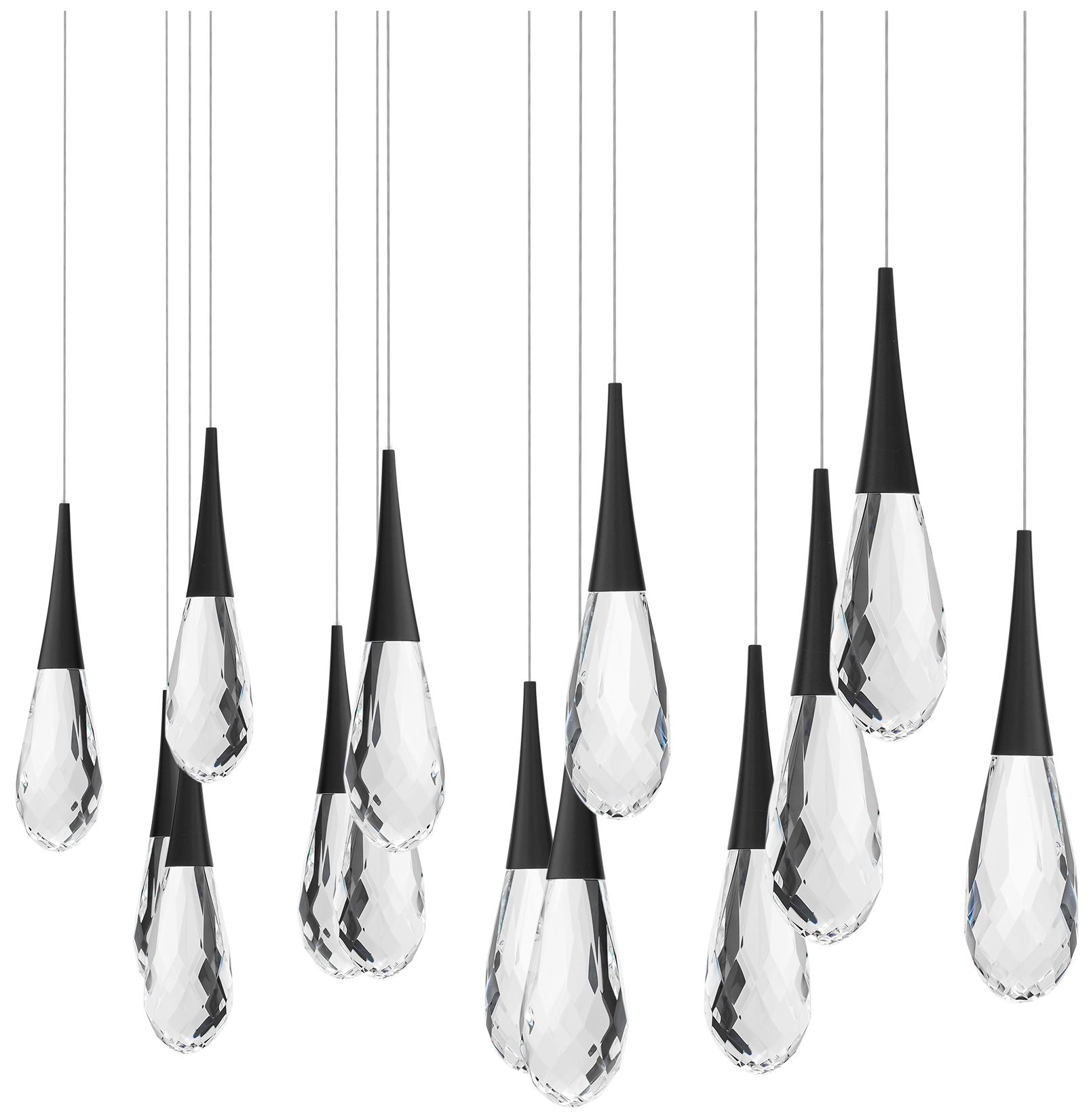 Hibiscus 13"H X 14-Light Crystal Chandelier