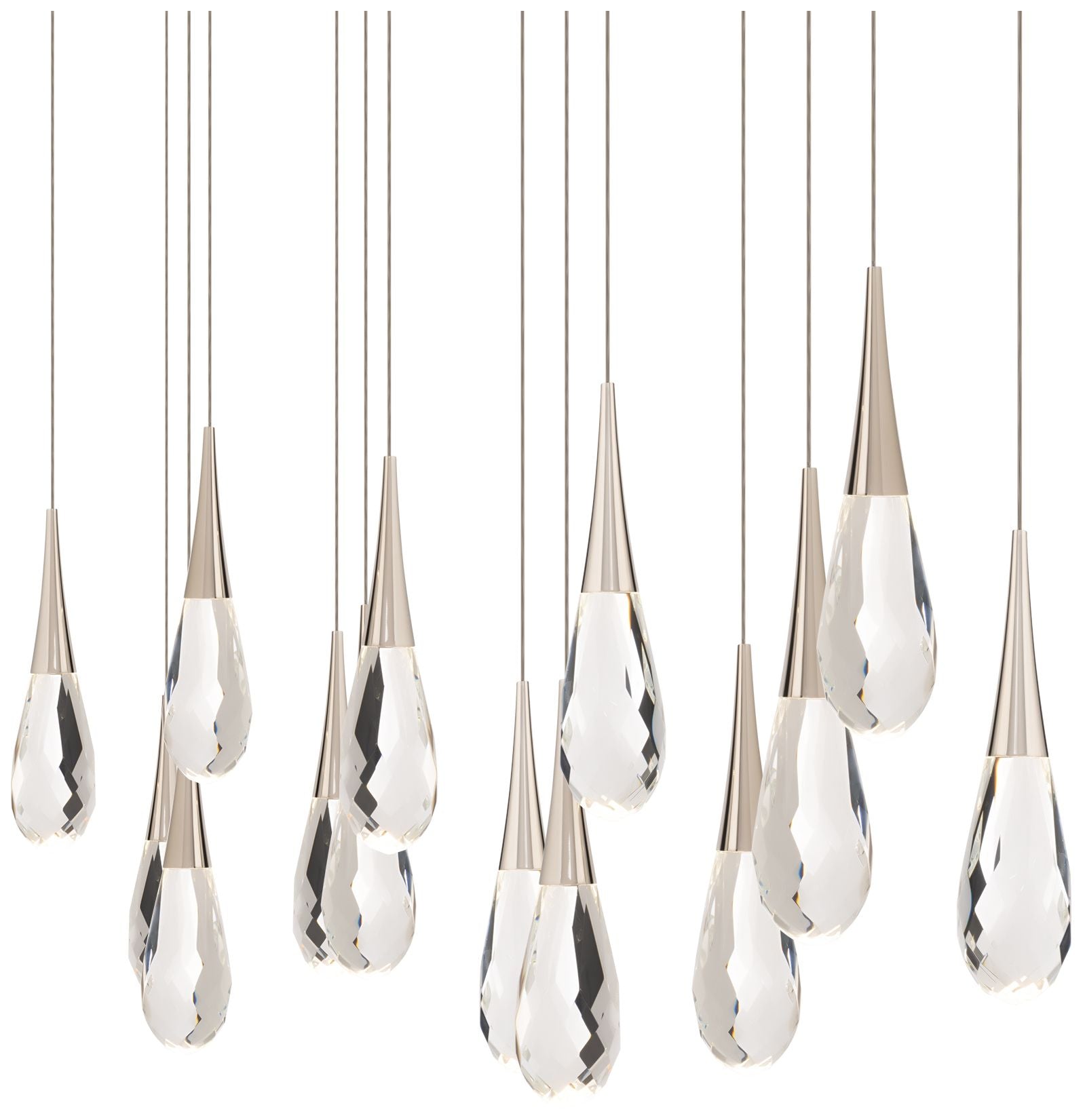 Hibiscus 13"H X 40"W 14-Light Crystal Chandelier