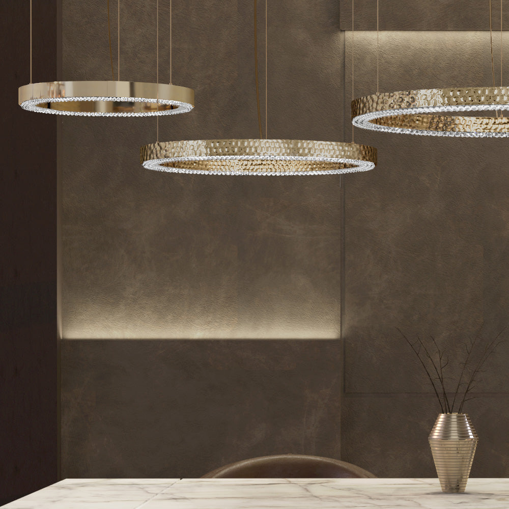 High End Designer Hoop Chandelier with Crystals