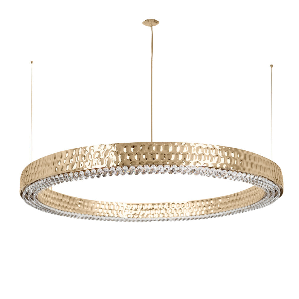 High End Designer Hoop Chandelier with Crystals