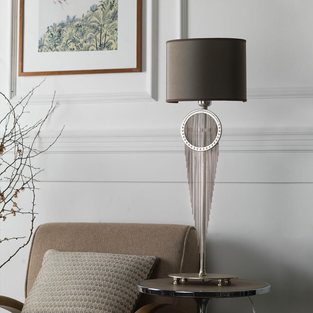 High End Crystal Mink Table Lamp table lamp in iron, fabric, crystal, bronze | Tianguang Select