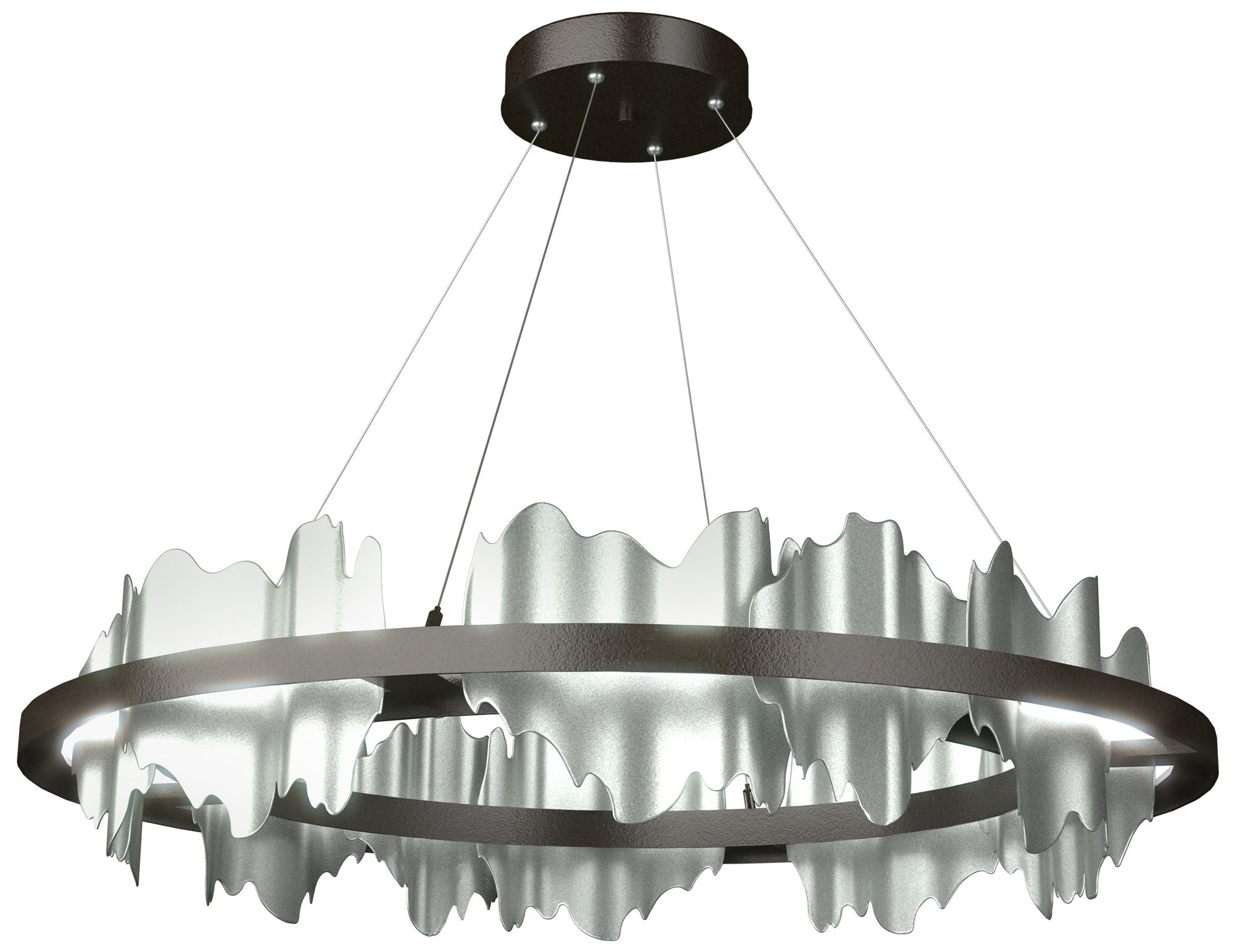 Hildene 38"W Accented Circular Oil Rubbed Pendant Light