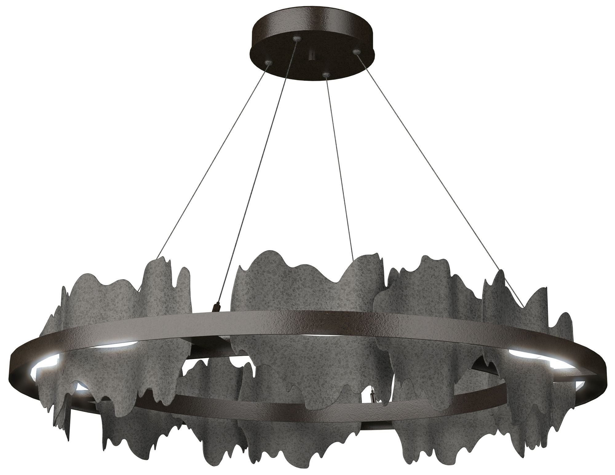 Hildene 38"W Iron Accented Circular Oil Pendant Light