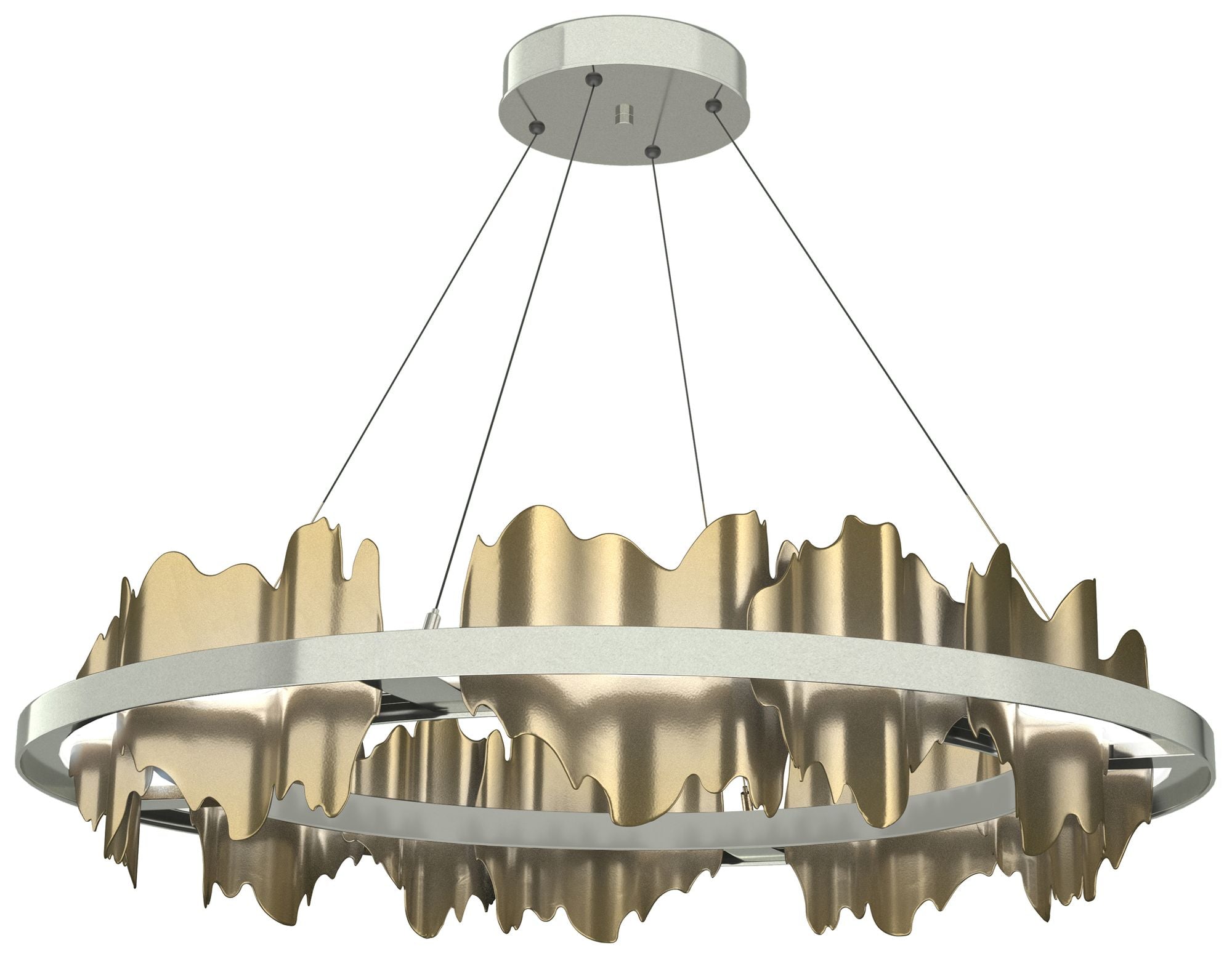 Hildene 38"W Brass Accented Circular Pendant Light